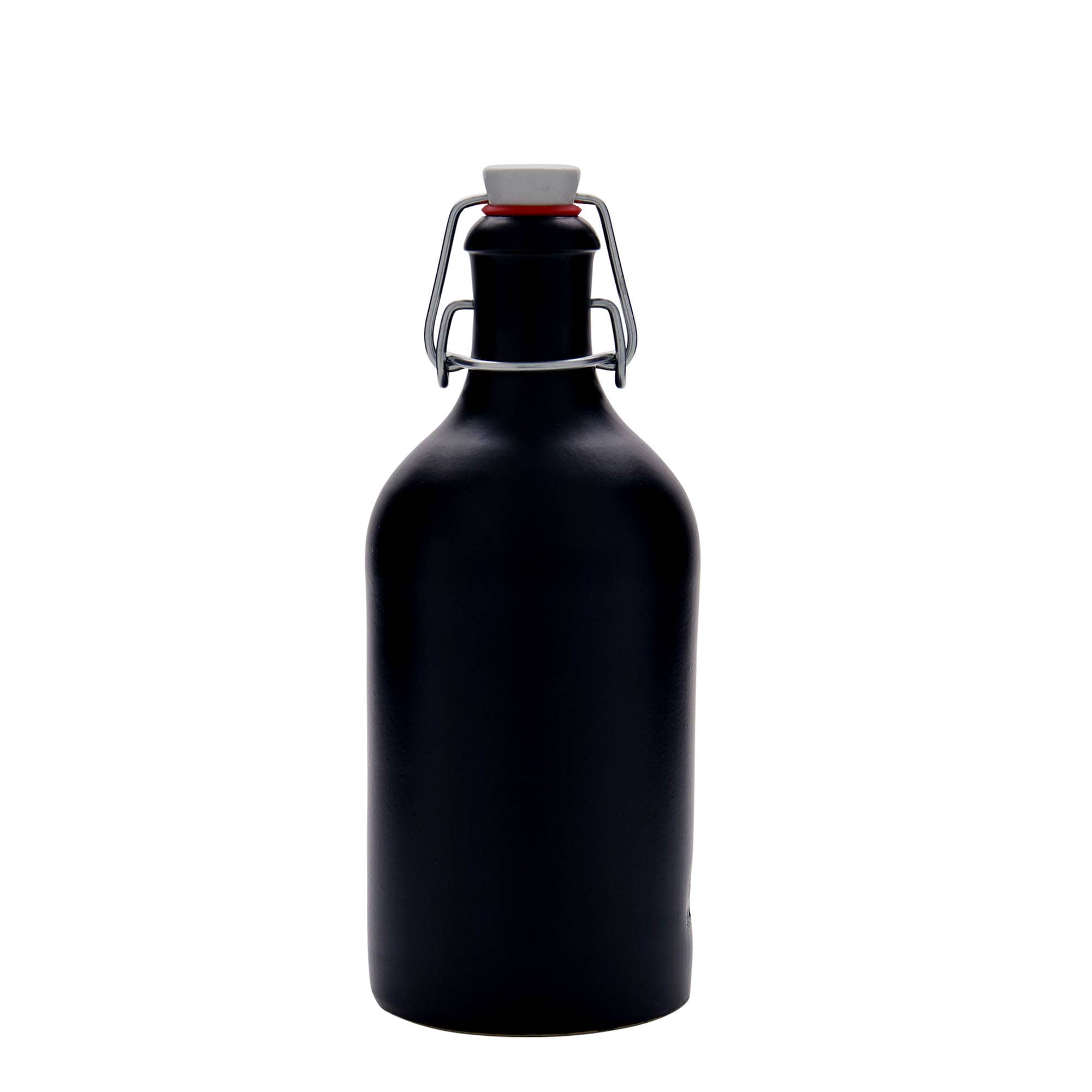 Jarra de barro de 500 ml, gres, negro, boca: tapón mecánico