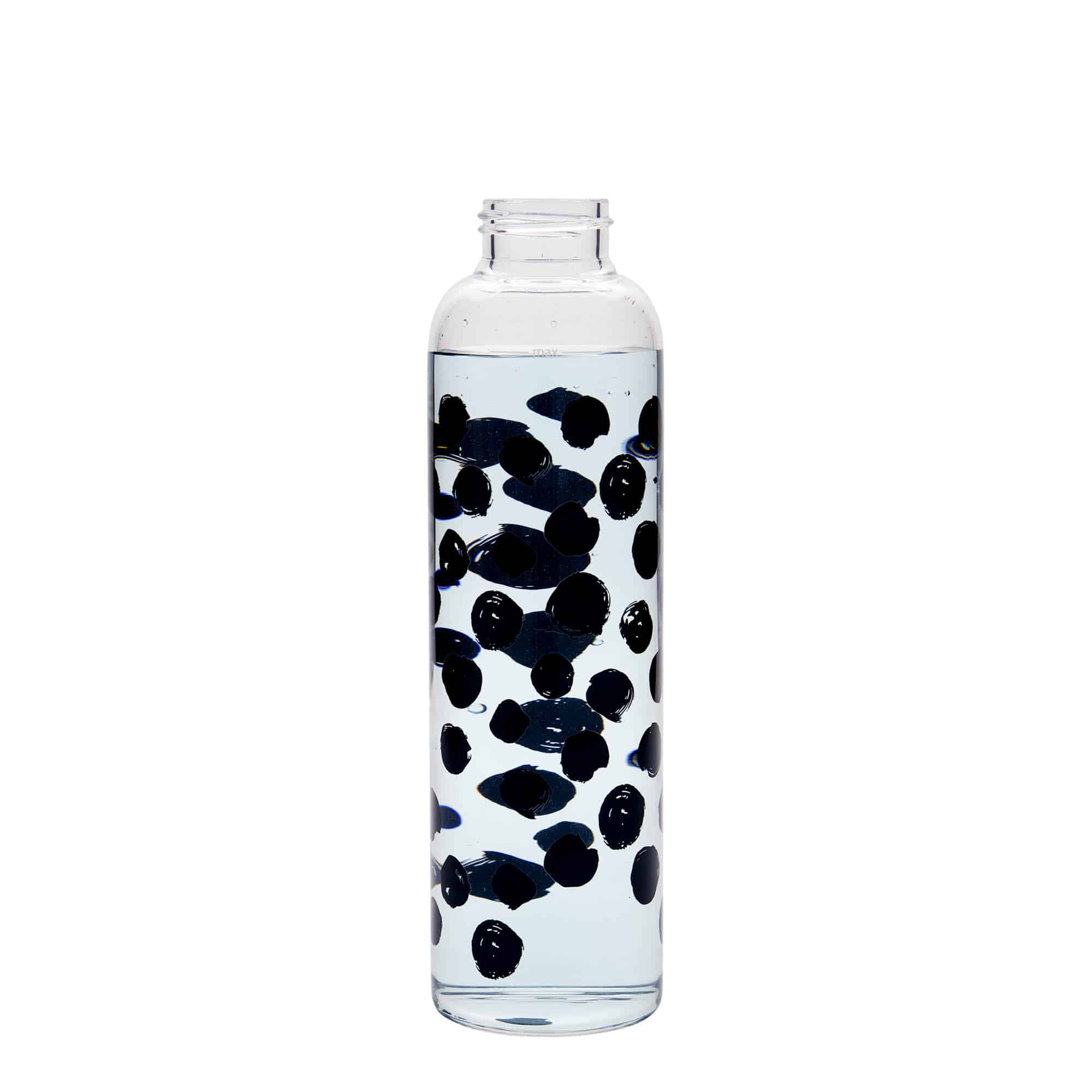 Botella de agua 'Perseus' de 500 ml, motivo: puntos negros, boca: tapón de rosca
