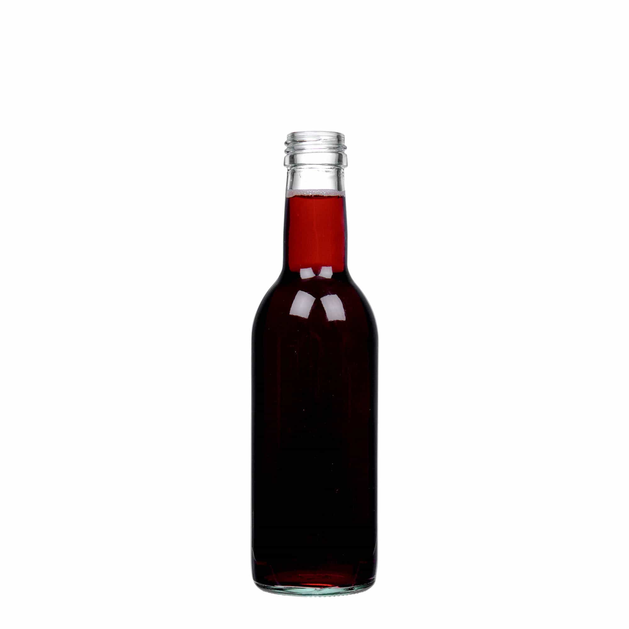 Botella de vidrio 'Bordeaux' de 250 ml, boca: PP 28