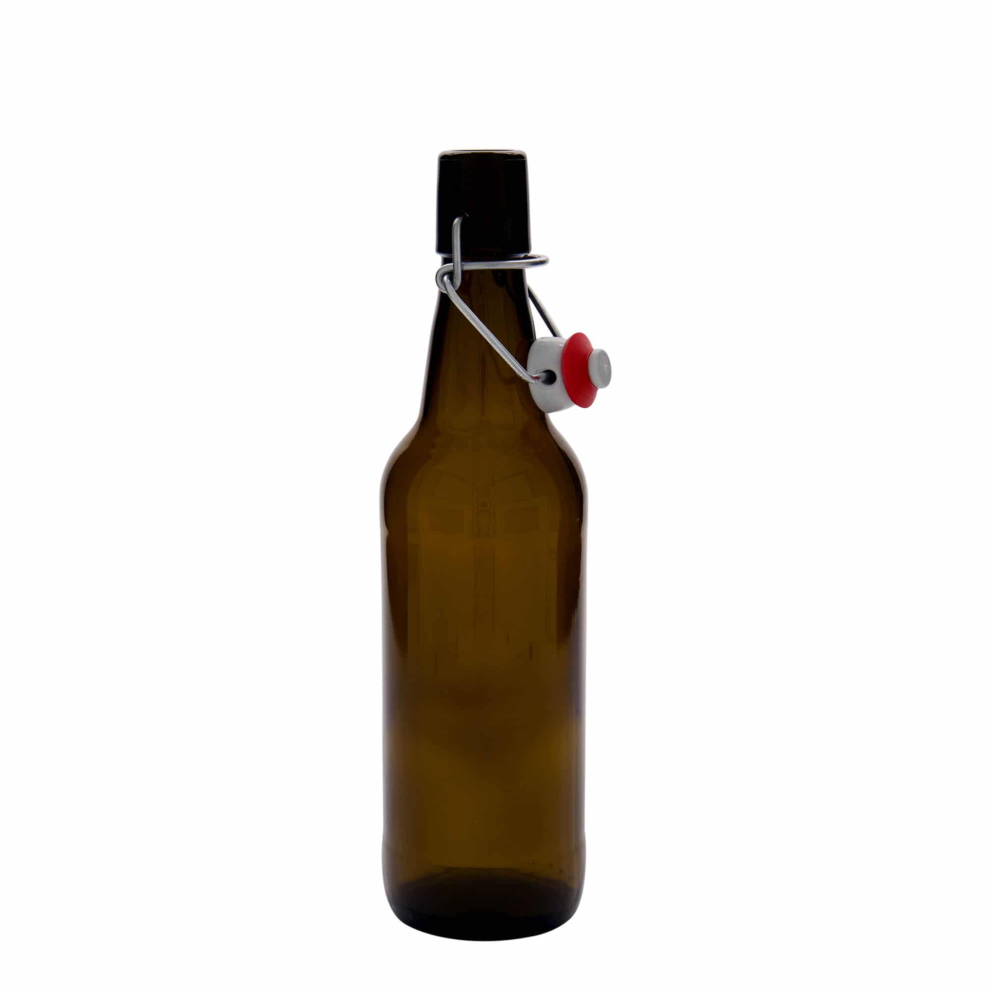 Botella de cerveza de 500 ml, vidrio, marrón, boca: tapón mecánico