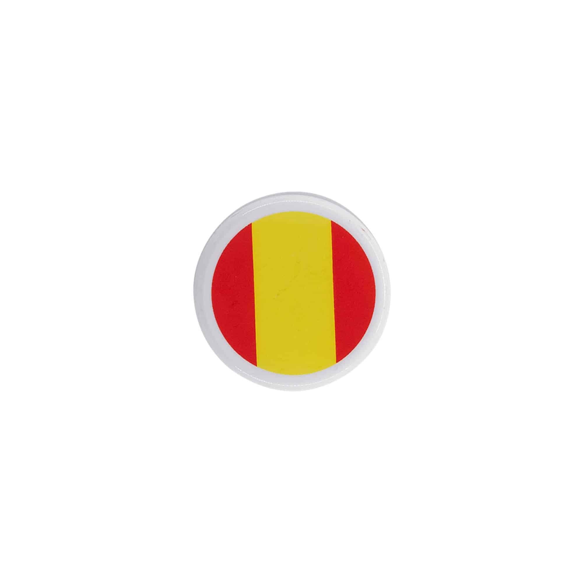 Corcho con cabeza 'España' de 19 mm, plástico, multicolor, para boca: corcho