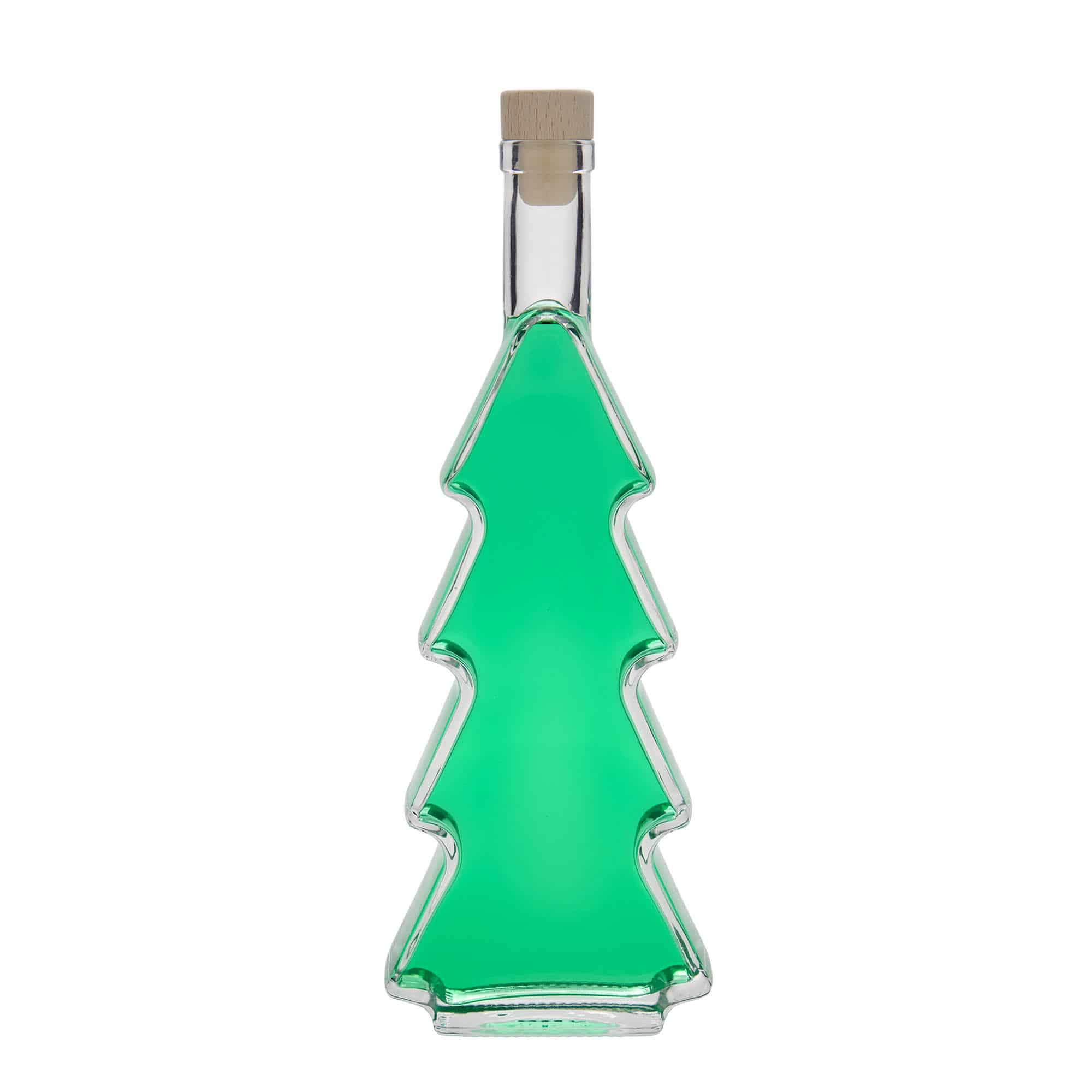 Botella de vidrio 'Árbol de Navidad' de 500 ml, boca: corcho