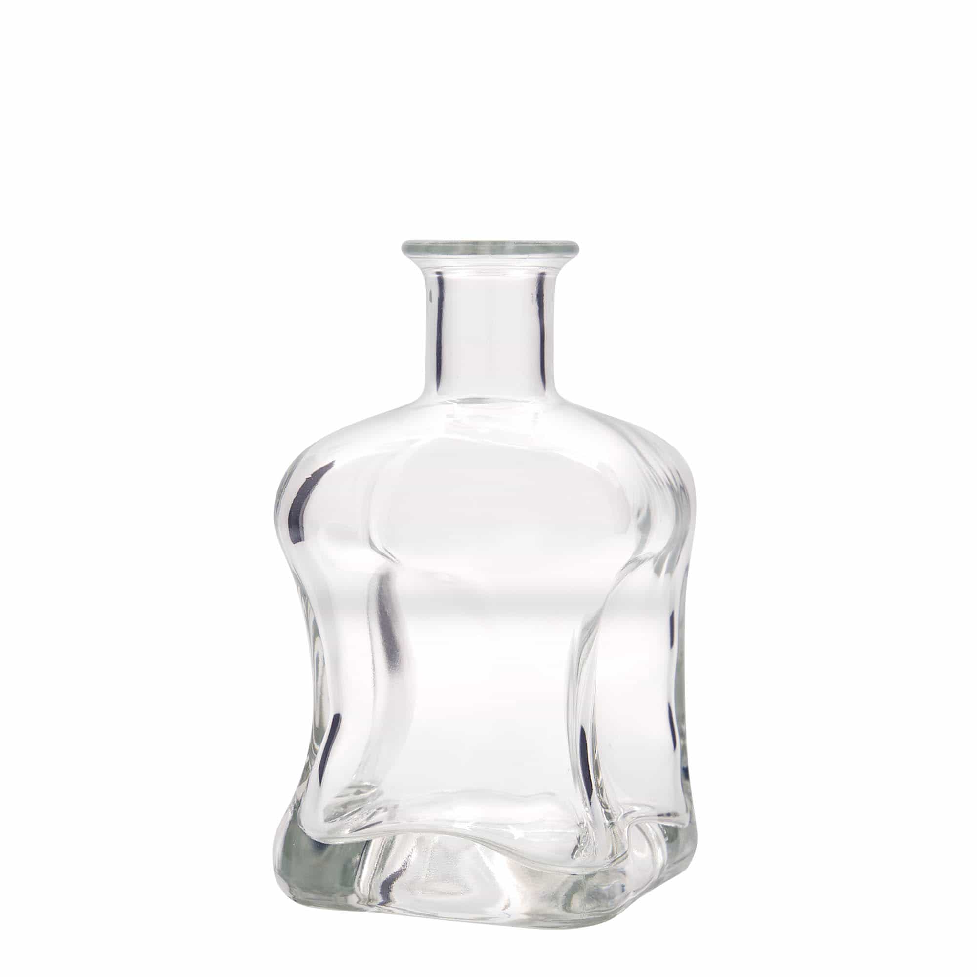 Botella de vidrio 'Dublin' de 500 ml, cuadrada, boca: corcho