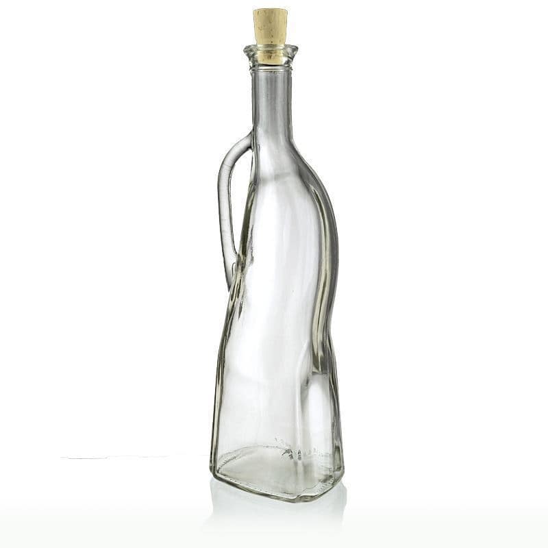 Botella de vidrio 'Josephina' de 750 ml, ovalada, boca: corcho
