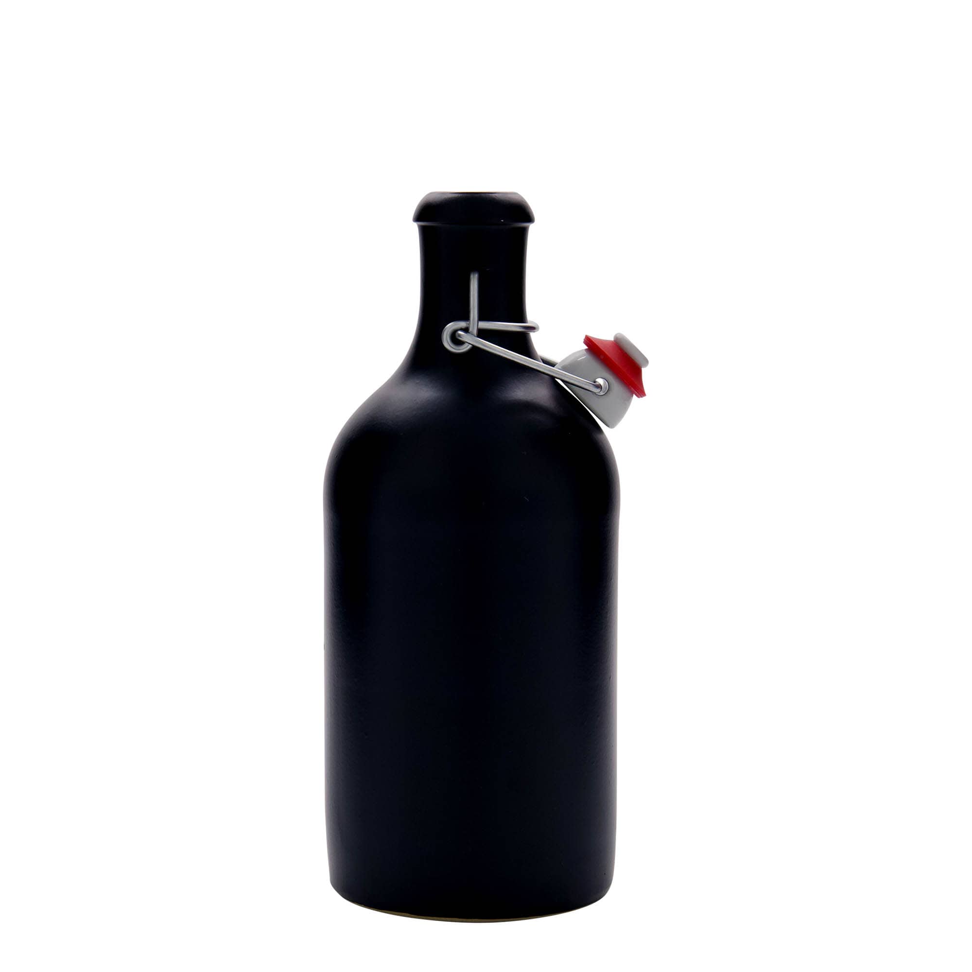 Jarra de barro de 500 ml, gres, negro, boca: tapón mecánico