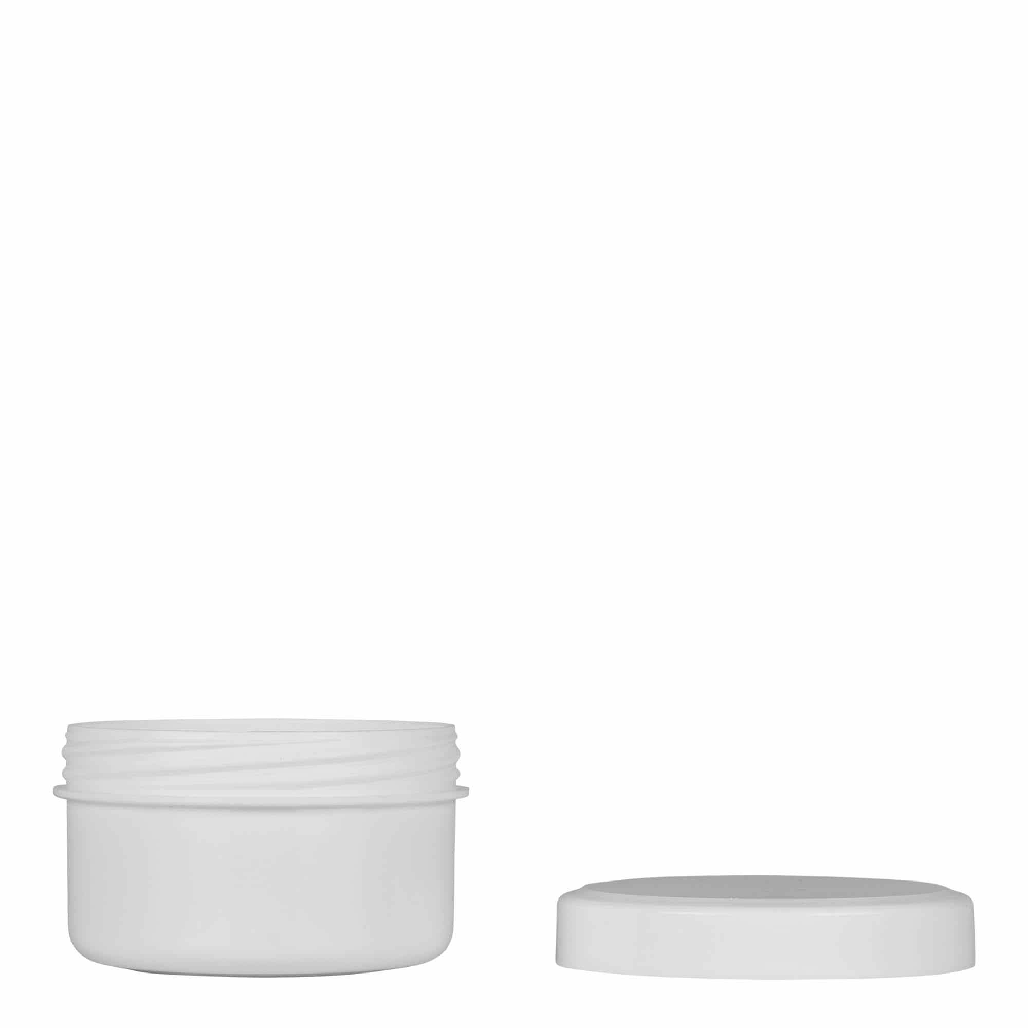 Bote de plástico 'White Line' de 60 ml, PP, blanco, boca: tapón de rosca