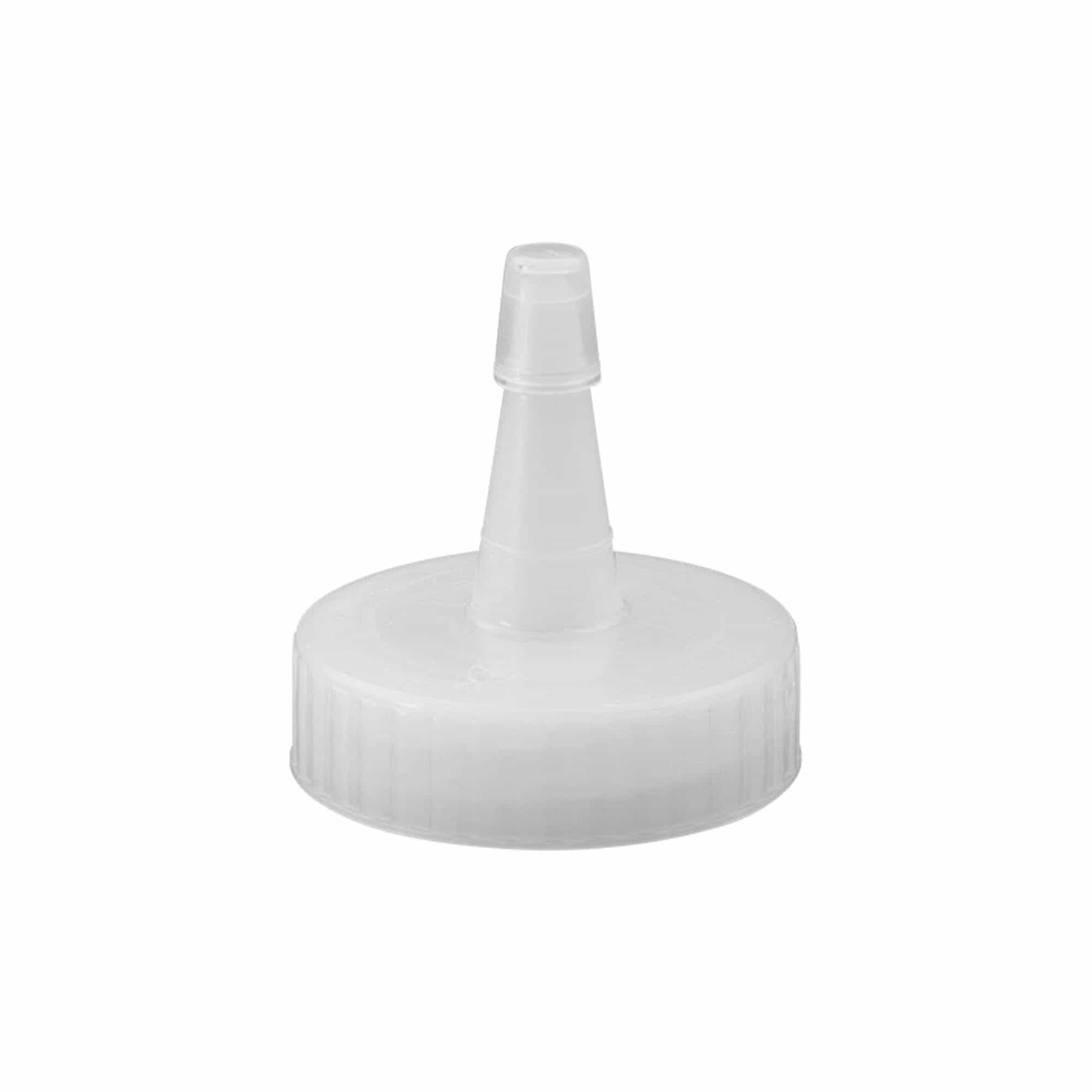Tapón de rosca con boquilla aplicadora, plástico de PP, blanco, para boca: GPI 38/400