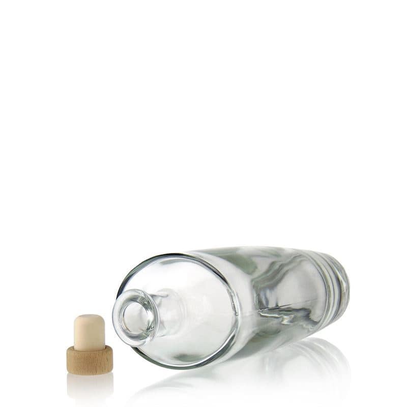 Botella de vidrio 'Vanessa' de 500 ml, ovalada, boca: corcho