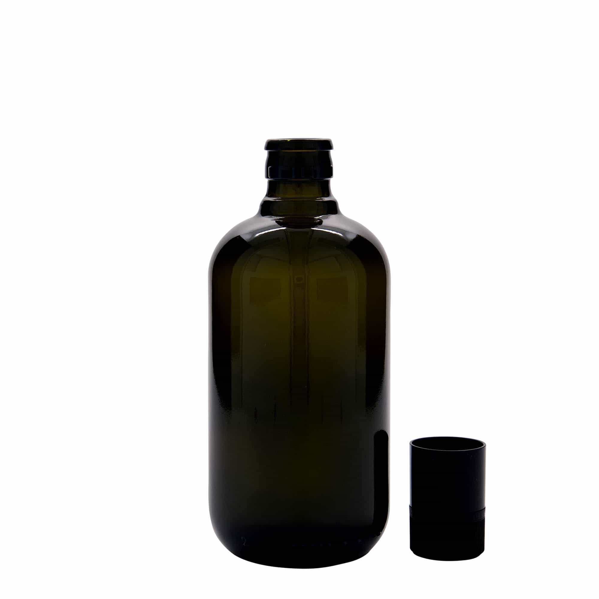 Aceitera/vinagrera 'Biolio' de 500 ml, vidrio, verde antiguo, boca: DOP