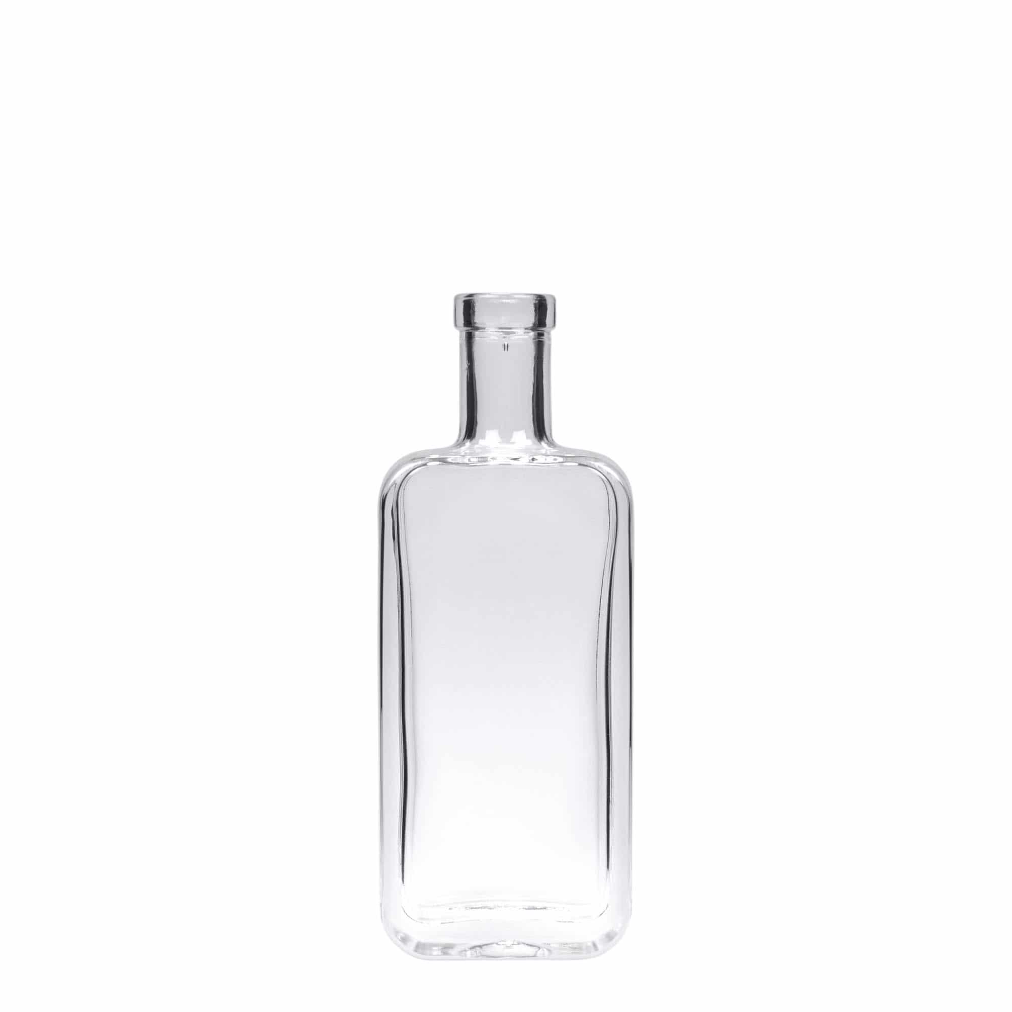 Botella de vidrio 'Nice' de 100 ml, rectangular, boca: corcho