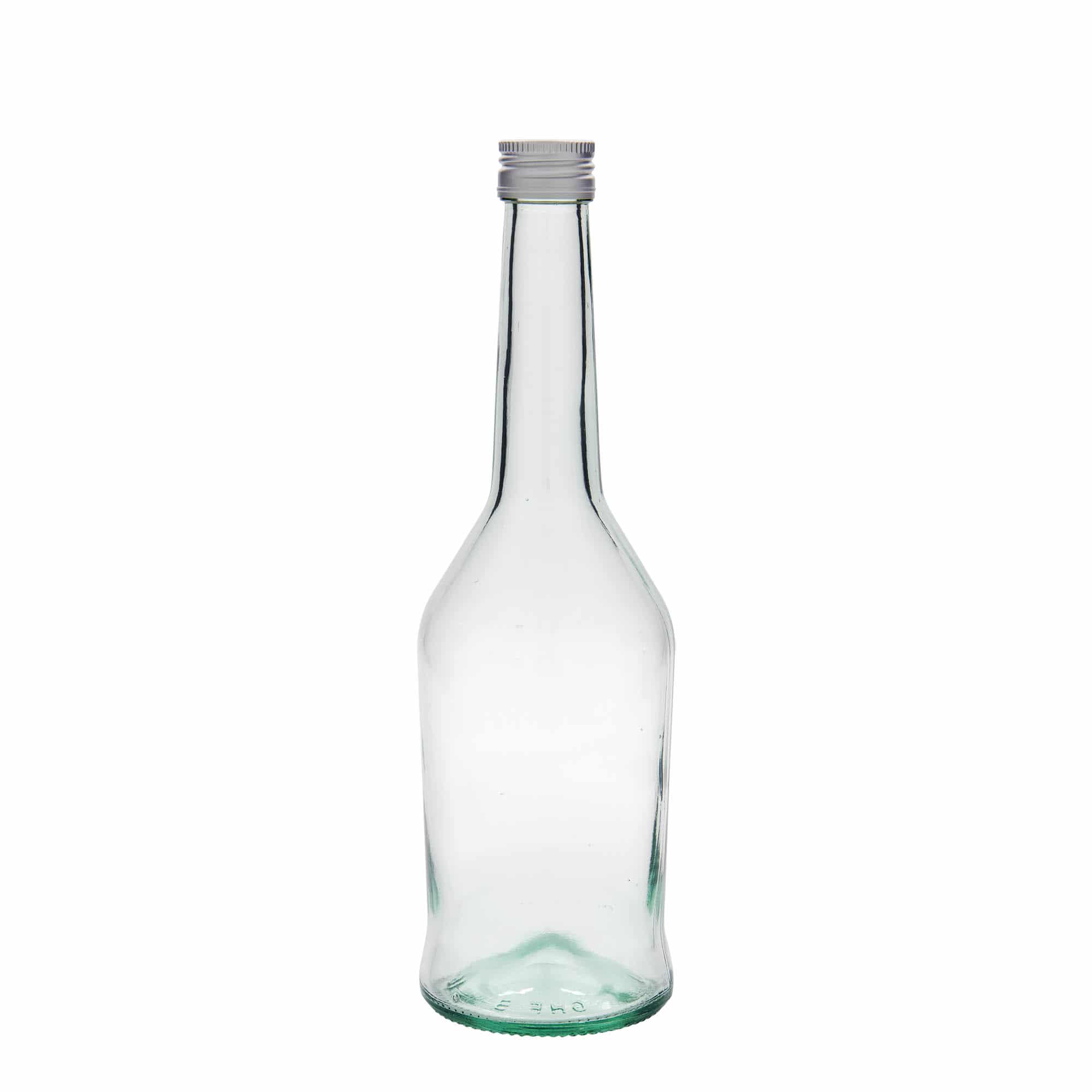 Botella de vidrio para alcohol de 500 ml, boca: PP 28
