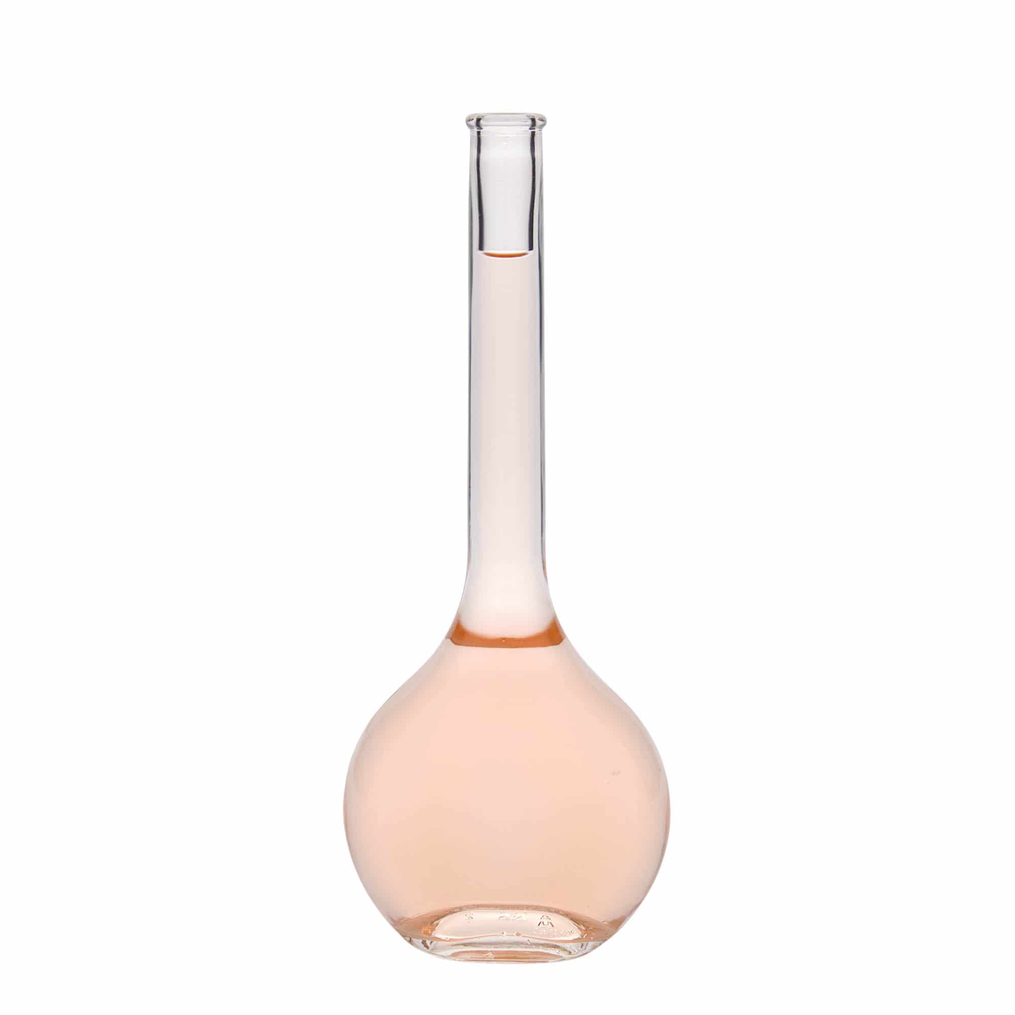 Botella de vidrio 'Contessa' de 500 ml, ovalada, boca: corcho