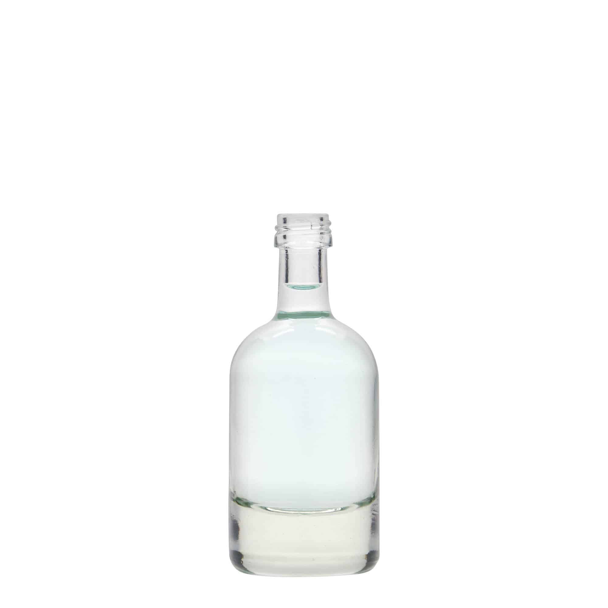 Botella de vidrio 'Linea Uno' de 50 ml, boca: PP 18