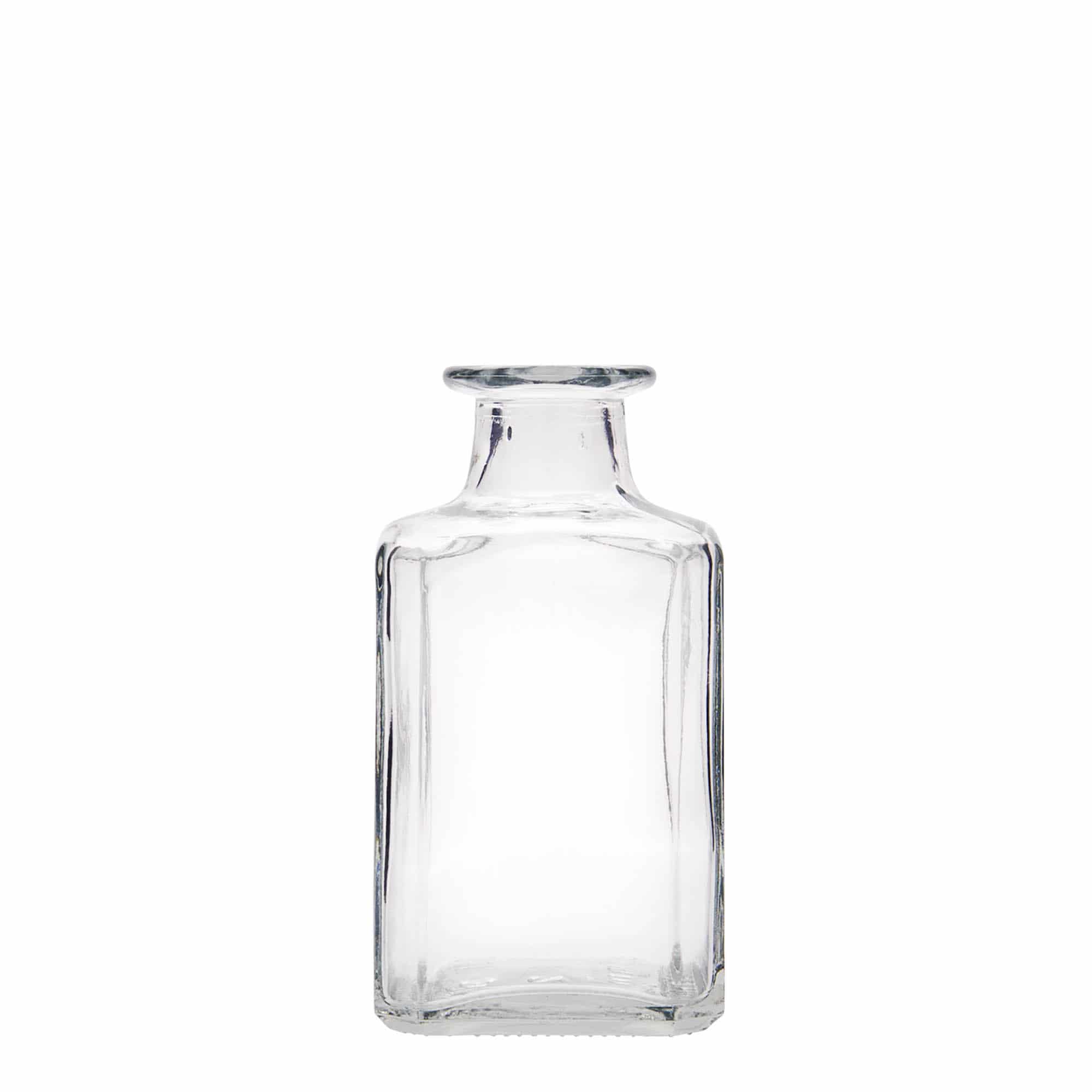 Botella de vidrio 'Torben' de 250 ml, cuadrada, boca: corcho