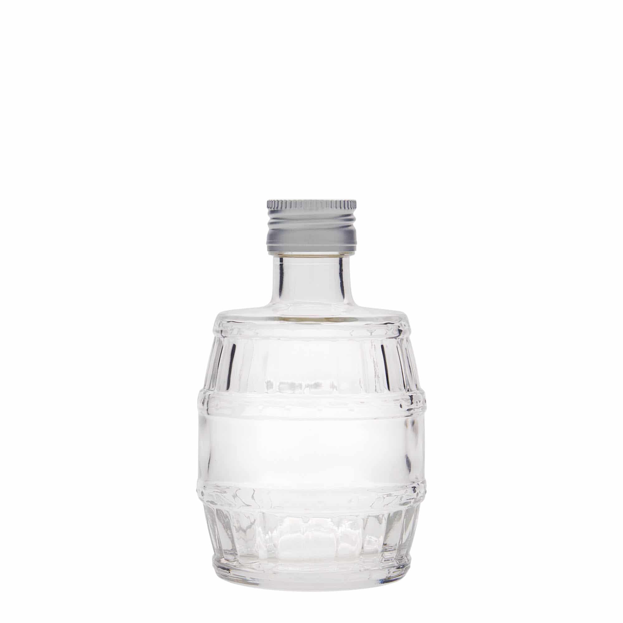 Botella de vidrio 'Barril' de 200 ml, boca: PP 28