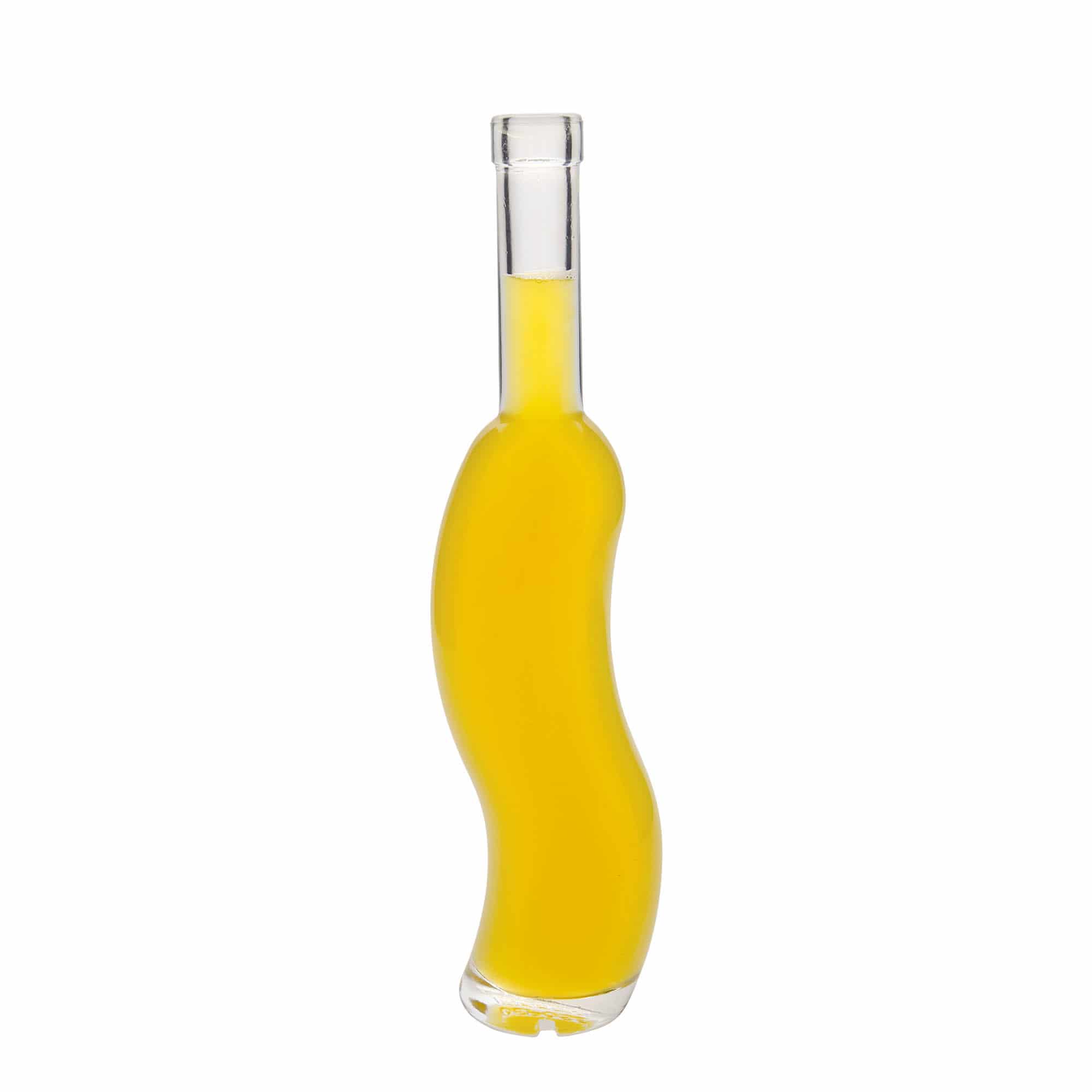 Botella de vidrio 'La-Ola' de 350 ml, semicircular, boca: corcho