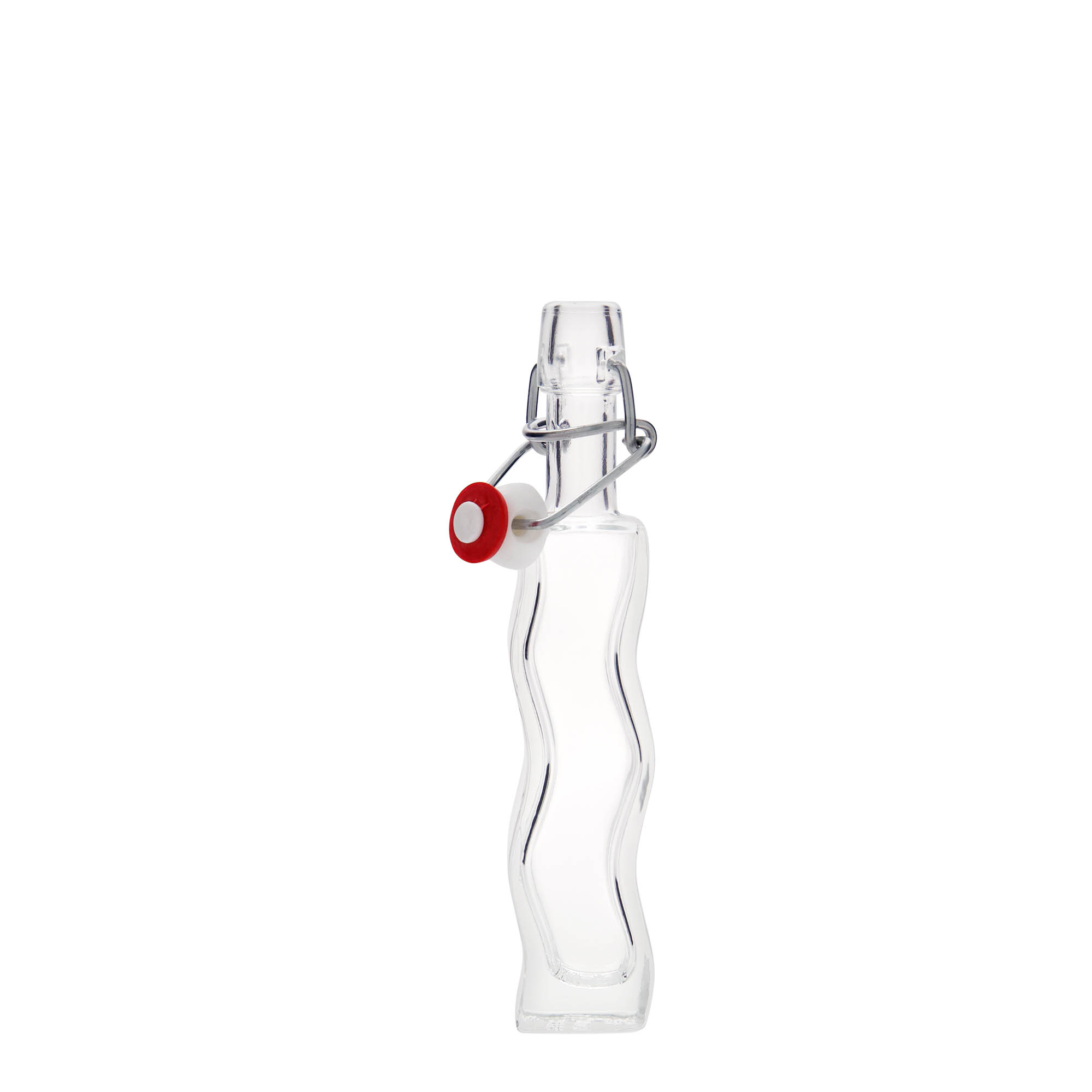 Botella de vidrio 'Onda' de 40 ml, cuadrada, boca: tapón mecánico