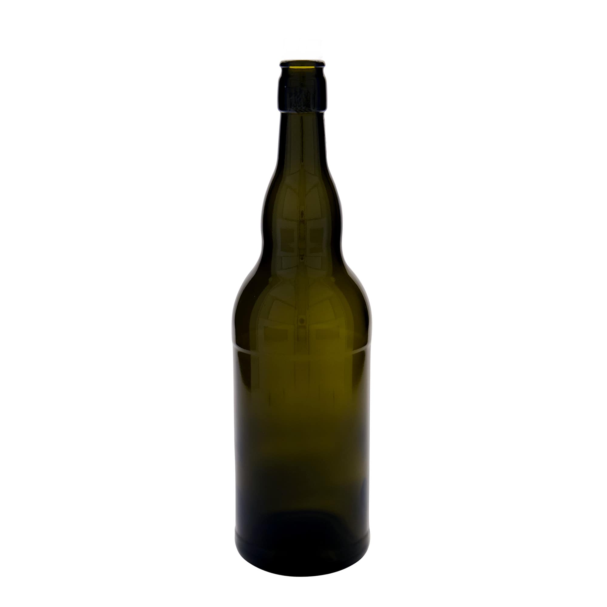 Botella de cerveza belga de 1000 ml, vidrio, verde antiguo, boca: tapón mecánico