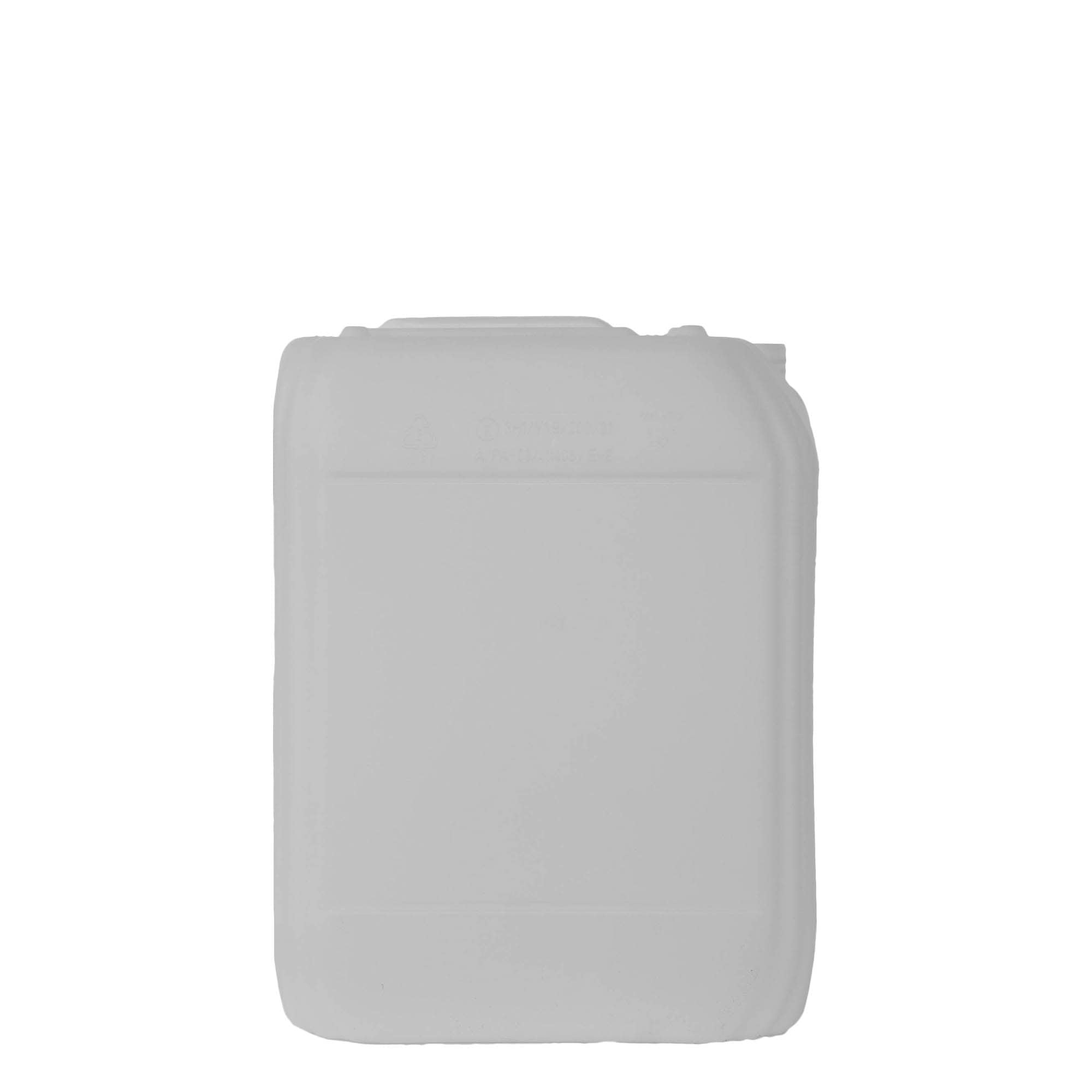 Garrafa de 20 l, rectangular, plástico de HDPE, natural, boca: ND 60