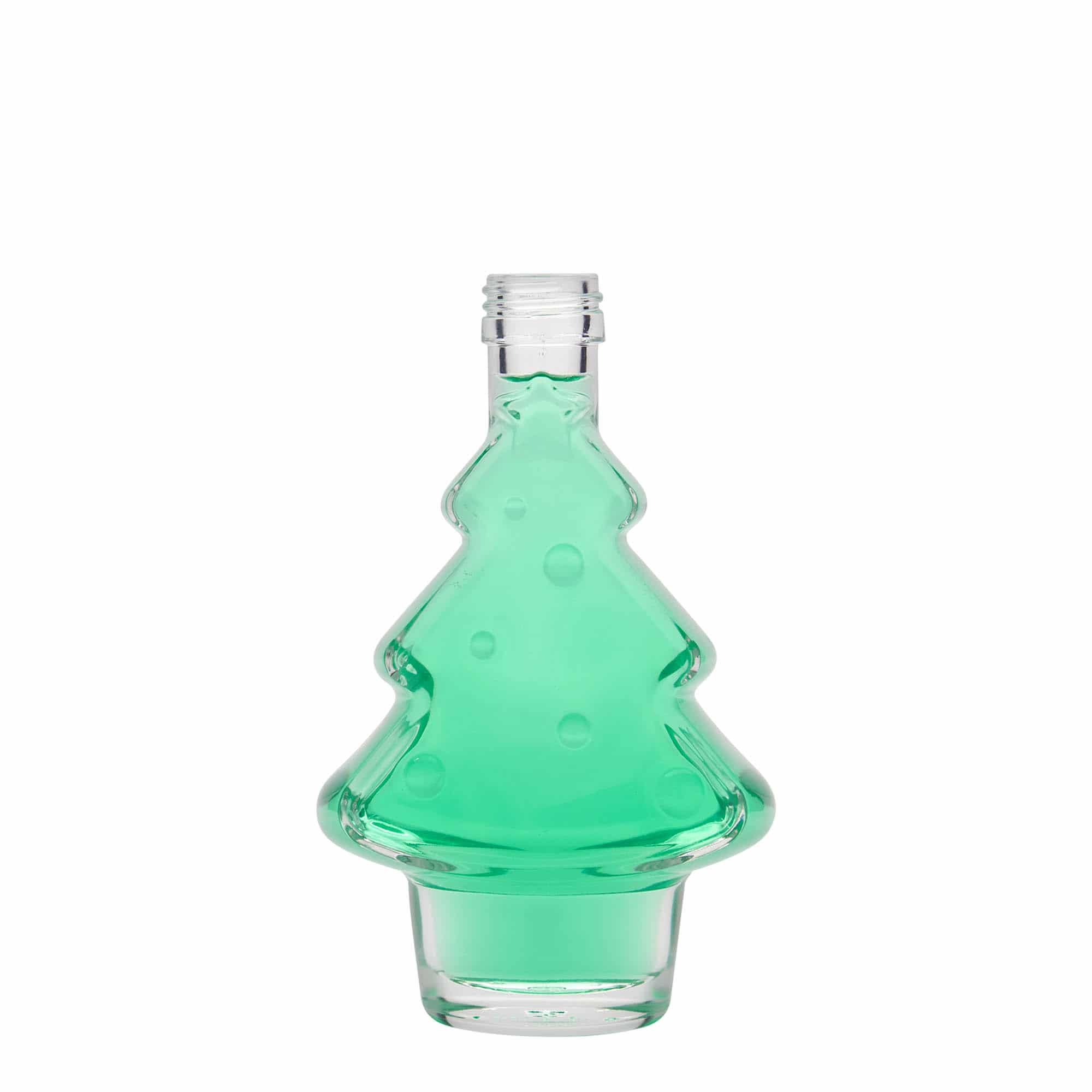 Botella de vidrio 'Árbol de Navidad' de 200 ml, boca: PP 28