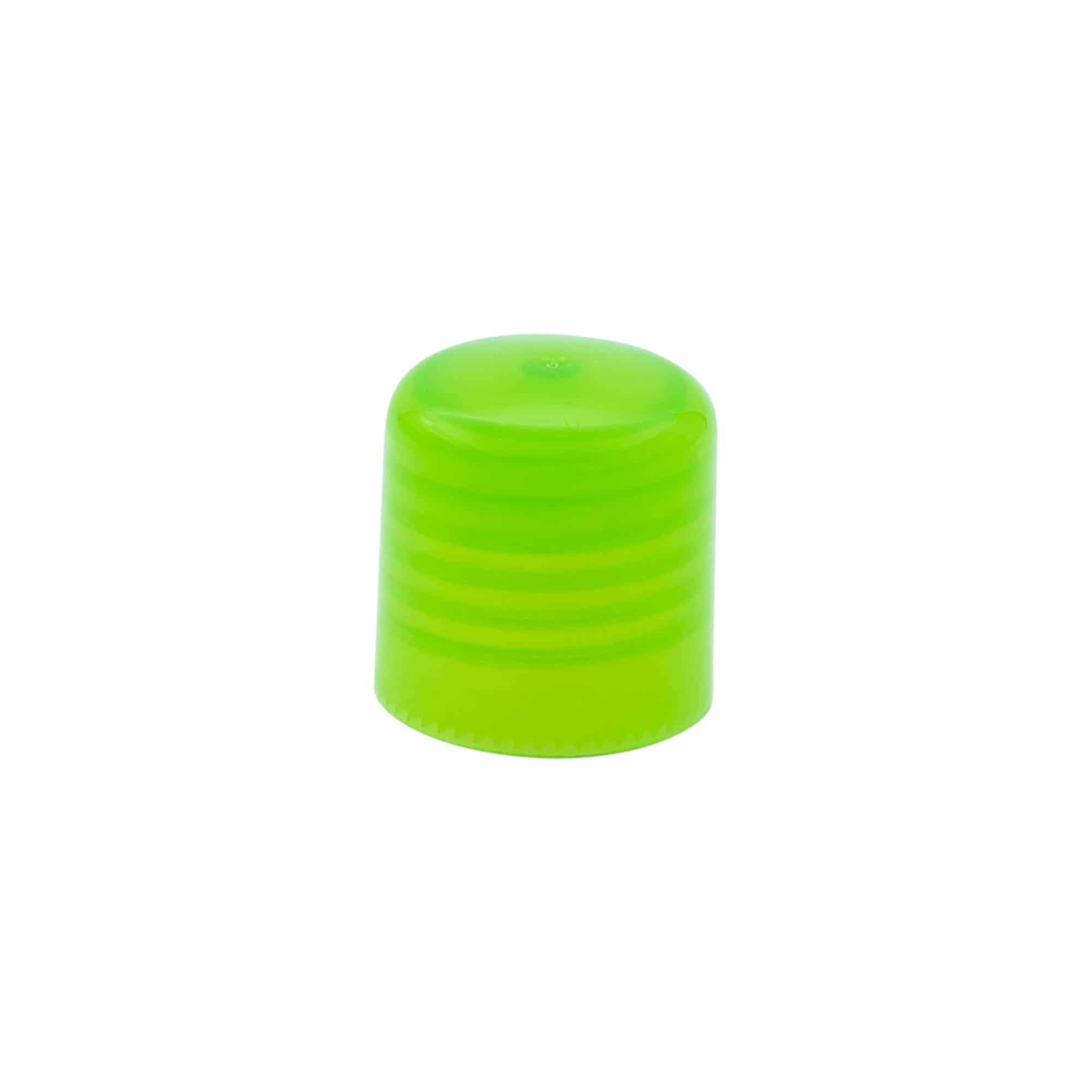 Tapón de rosca con inserto dosificador, plástico de PP, verde, para boca: GPI 24/410