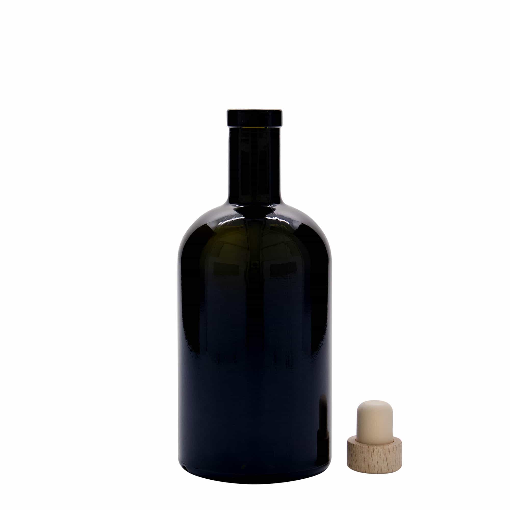 Botella de vidrio 'Farmacia' de 500 ml, verde antiguo, boca: corcho