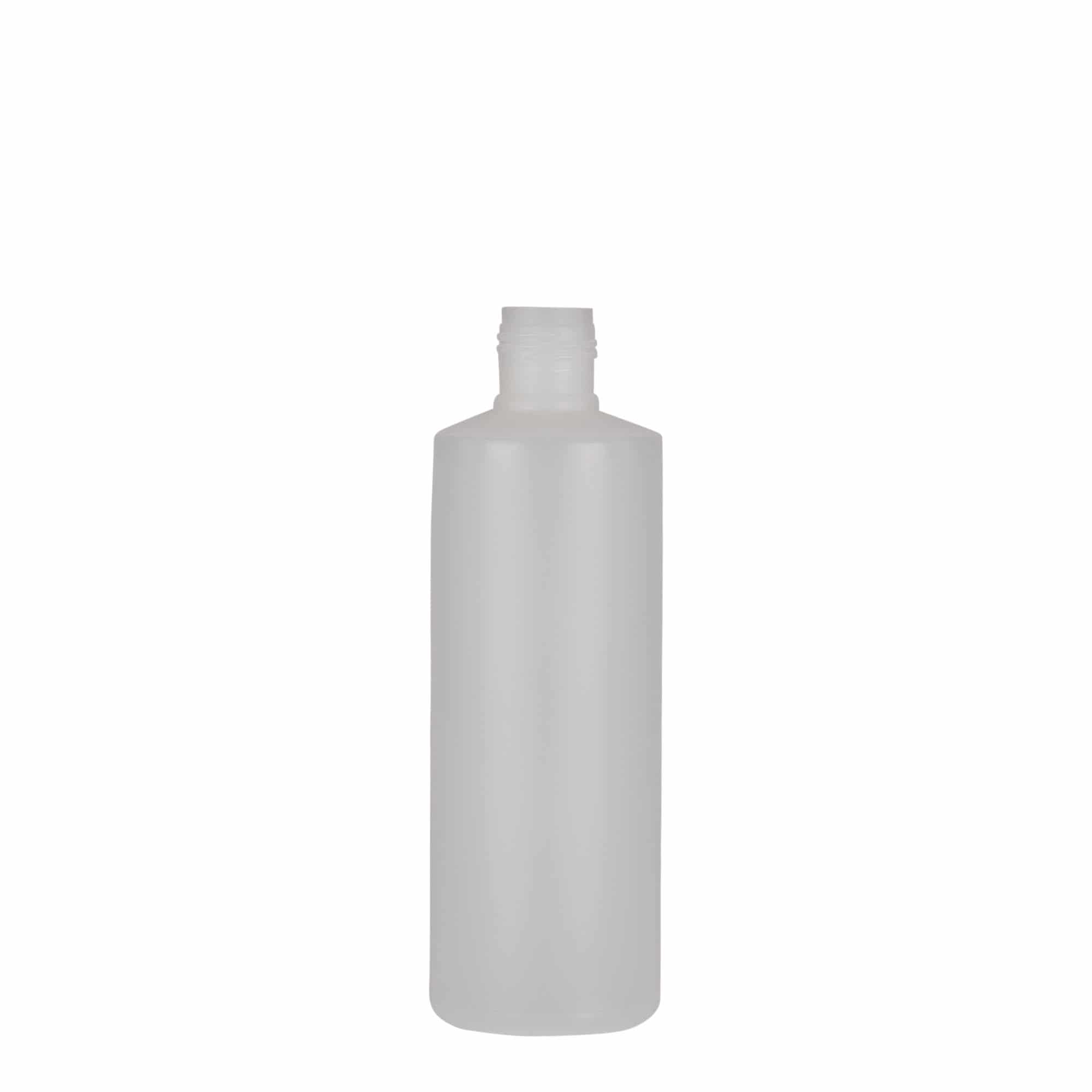 Botella redonda de 200 ml, plástico de PE, natural, boca: tapón de rosca