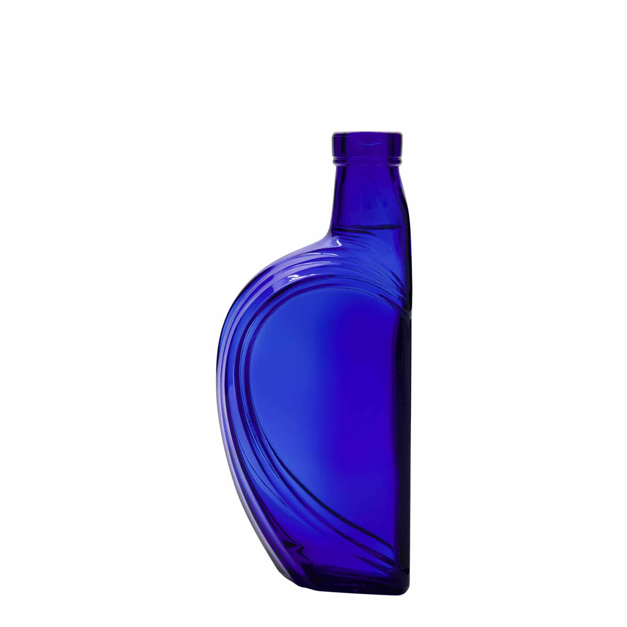 Botella de vidrio 'Sweethearts' de 375 ml, rectangular, azul real, boca: corcho