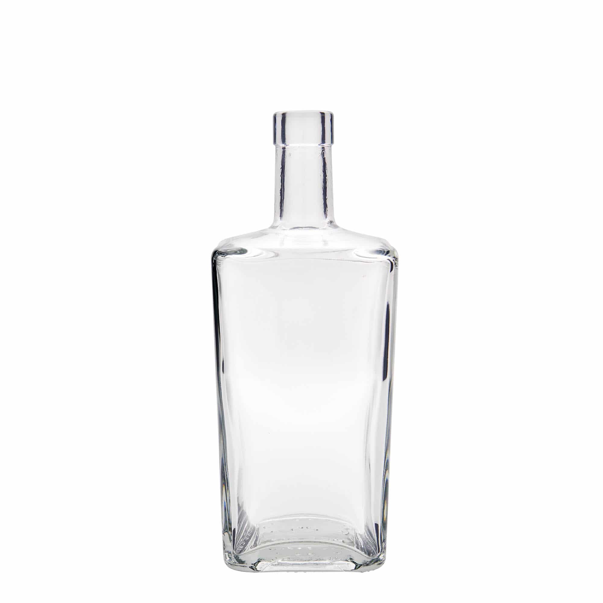Botella de vidrio 'Noel' de 700 ml, cuadrada, boca: corcho