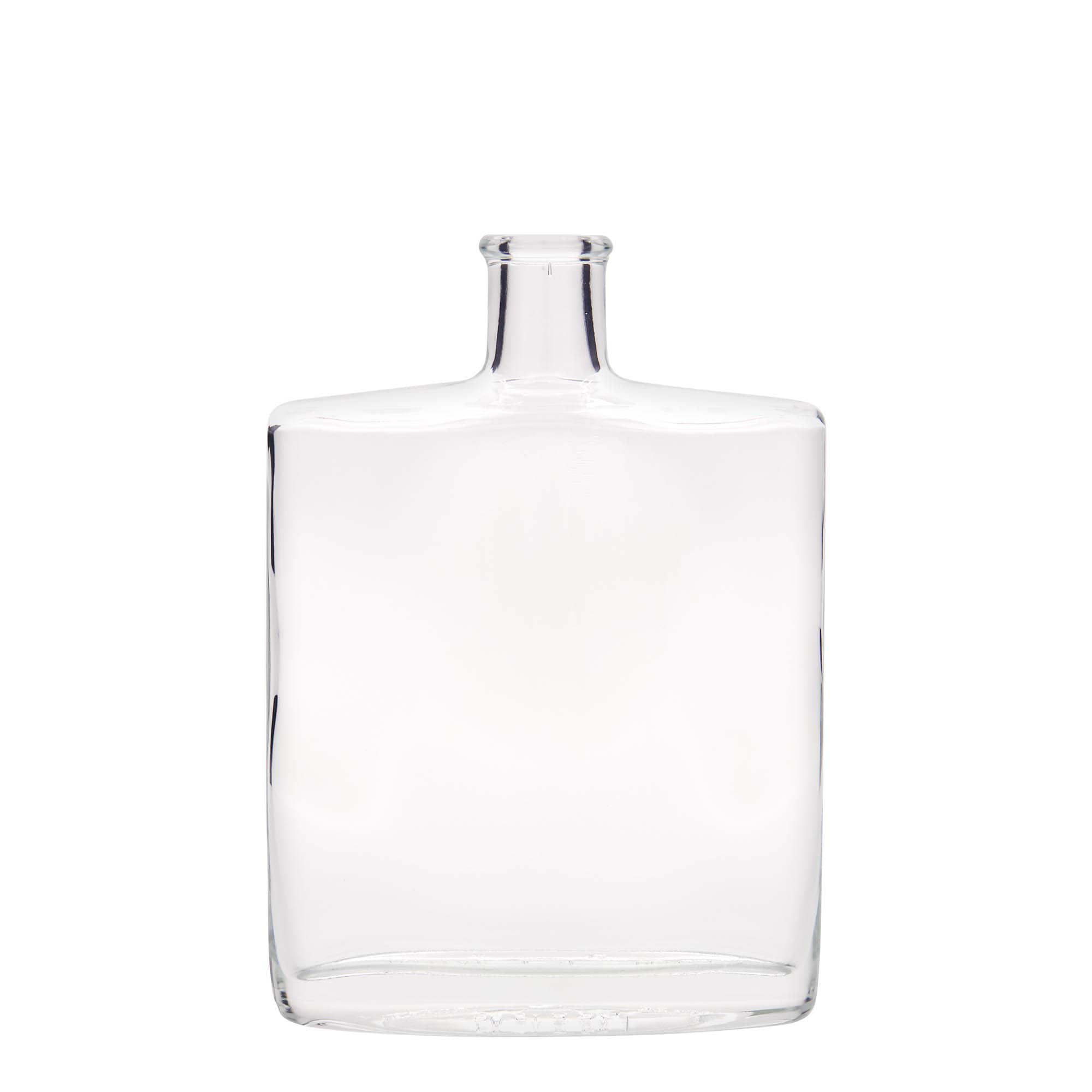 Botella de vidrio 'Zorbas' de 500 ml, ovalada, boca: corcho