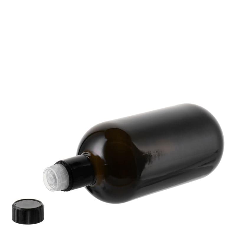 Aceitera/vinagrera 'Biolio' de 750 ml, vidrio, verde antiguo, boca: DOP