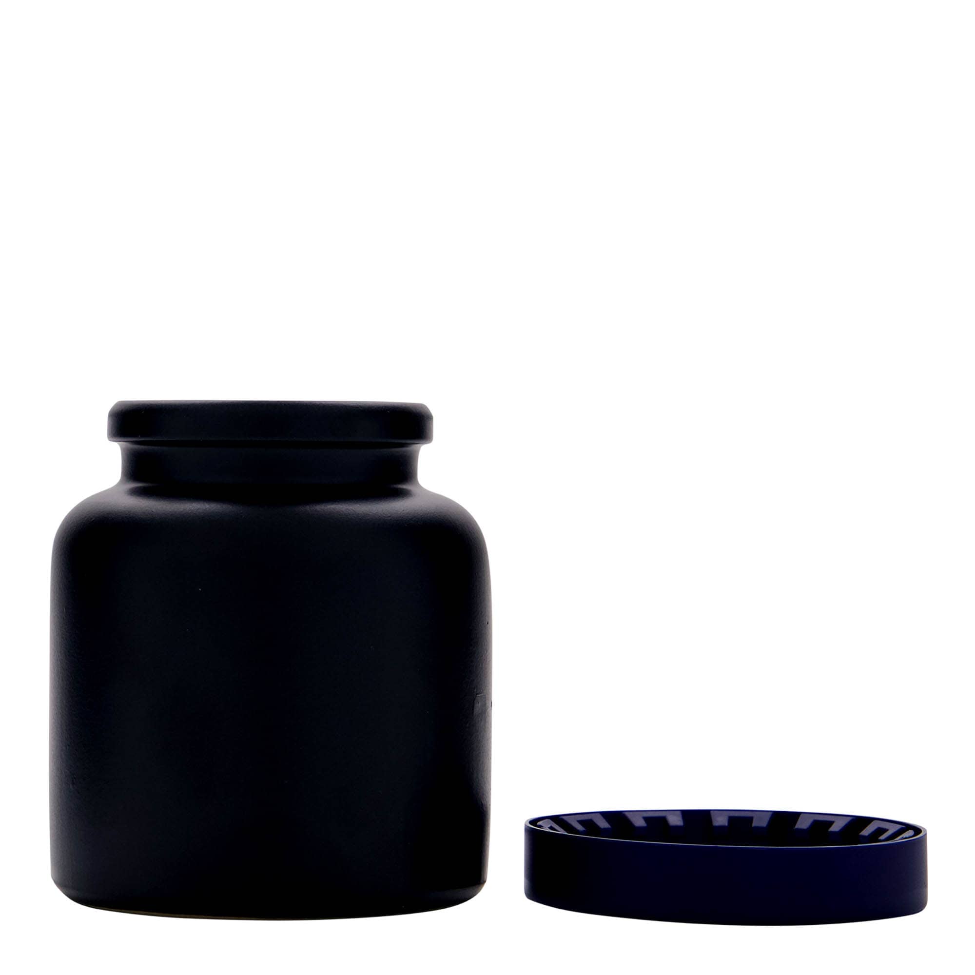 Olla de gres de 270 ml, cerámica, negro, boca: capuchón