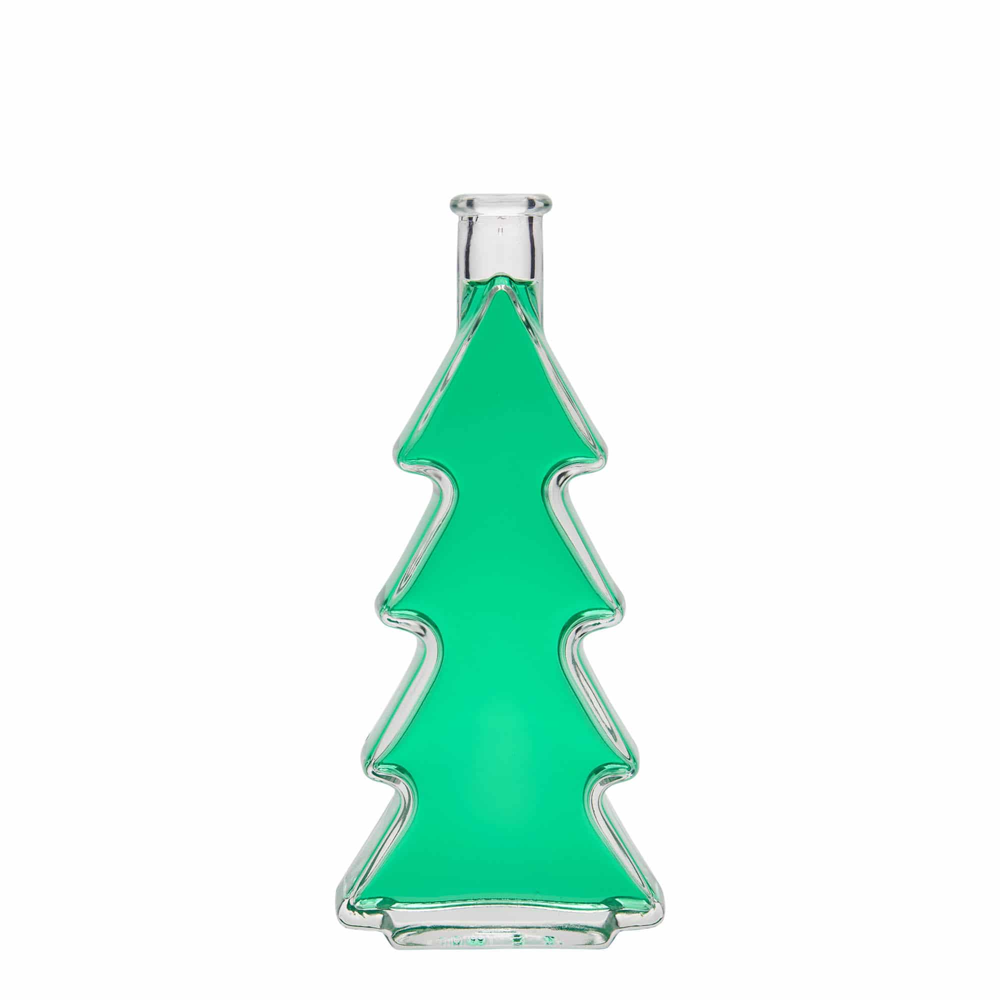 Botella de vidrio 'Árbol de Navidad' de 200 ml, boca: corcho