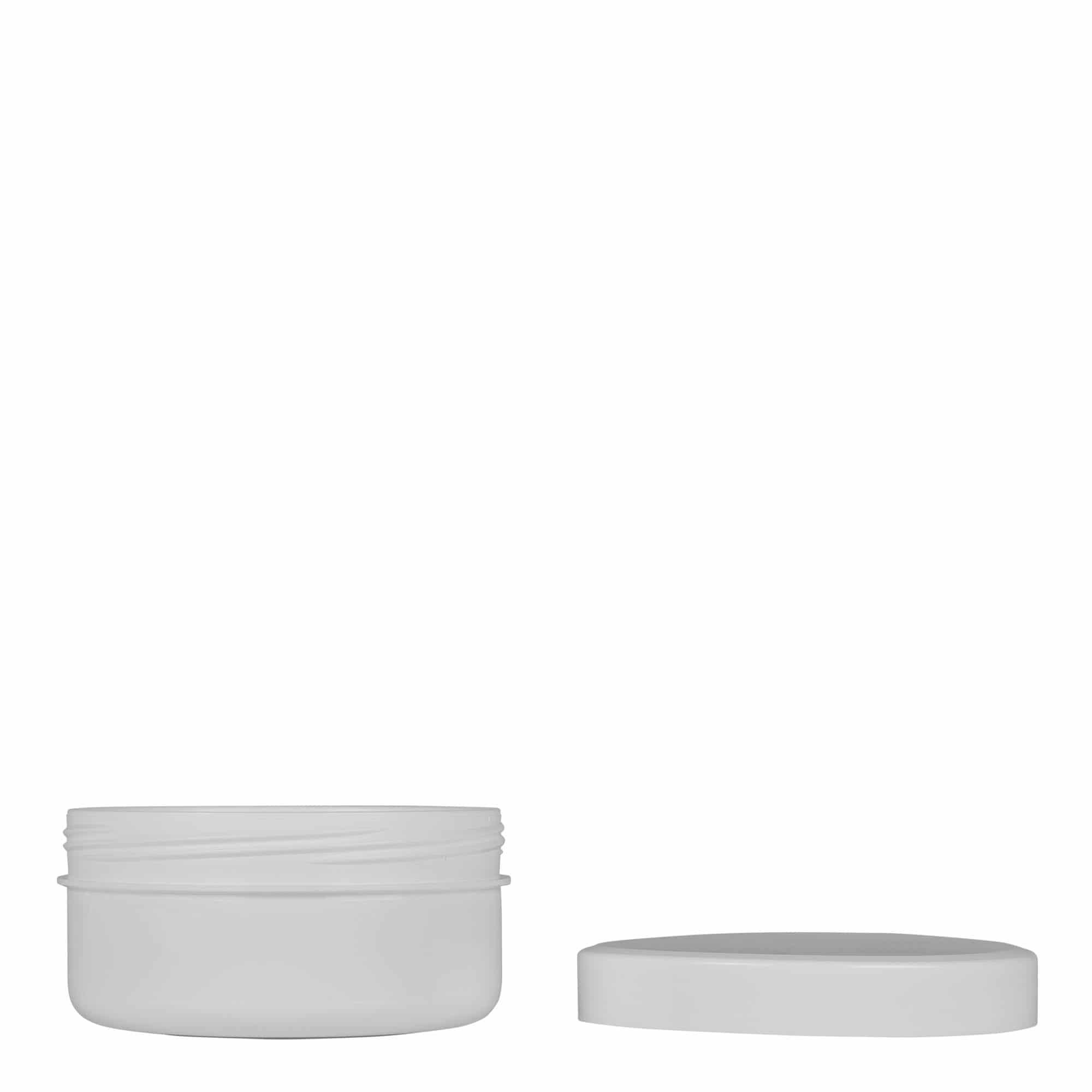 Bote de plástico 'White Line' de 250 ml, PP, blanco, boca: tapón de rosca