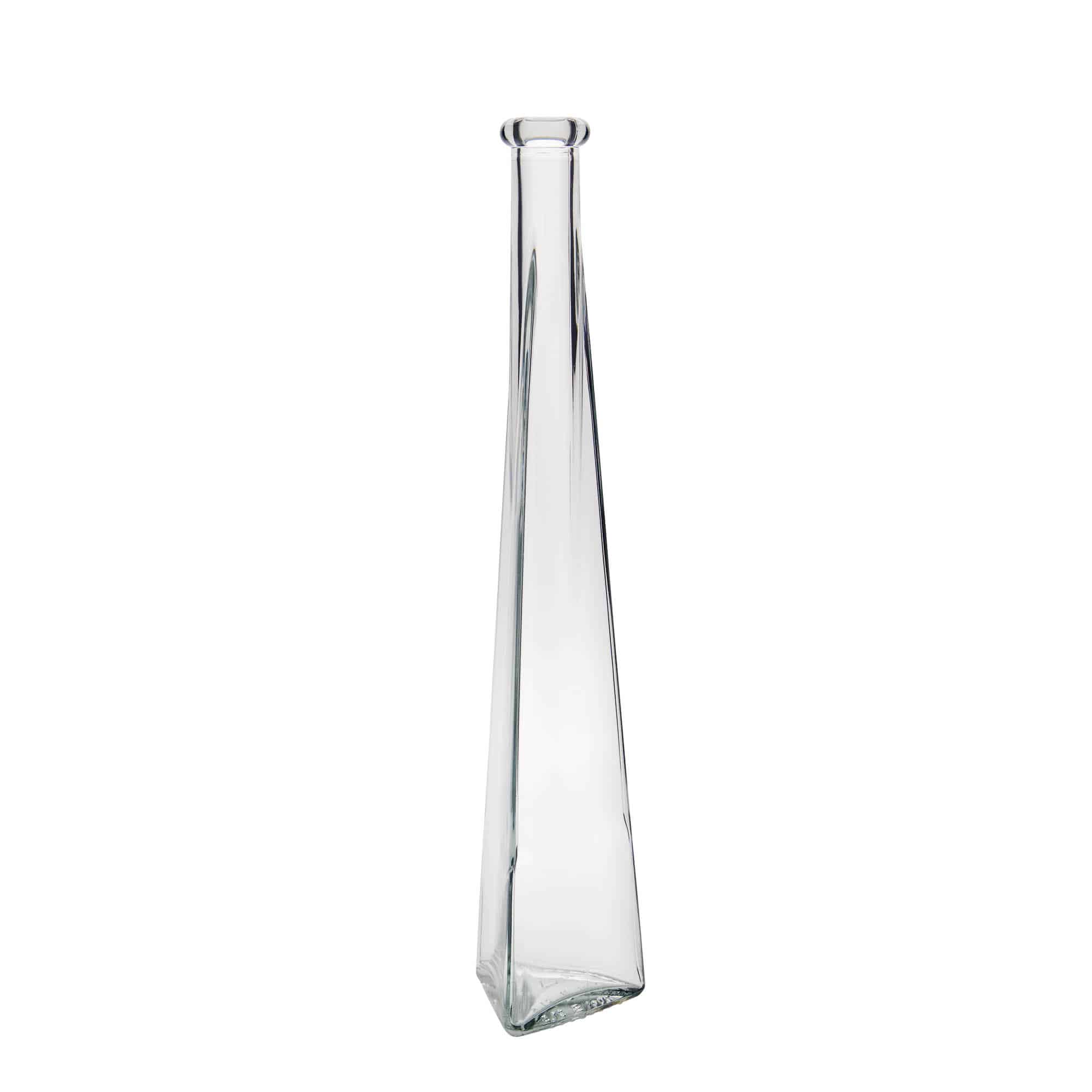 Botella de vidrio 'Dama Triangolore' de 200 ml, triangular, boca: corcho