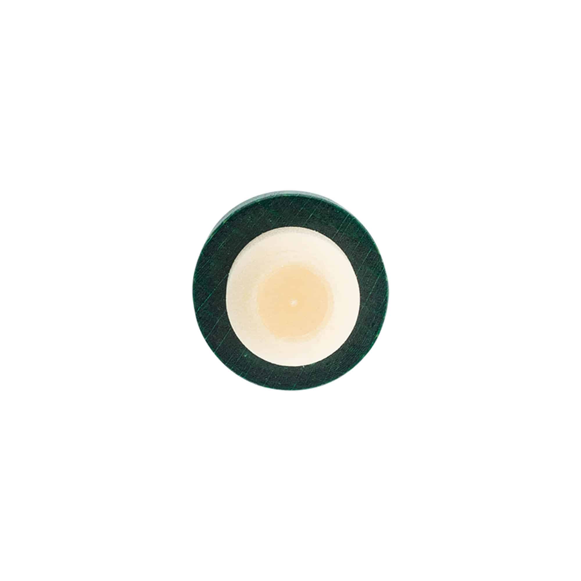 Corcho con cabeza de 19 mm, madera, verde, para boca: corcho