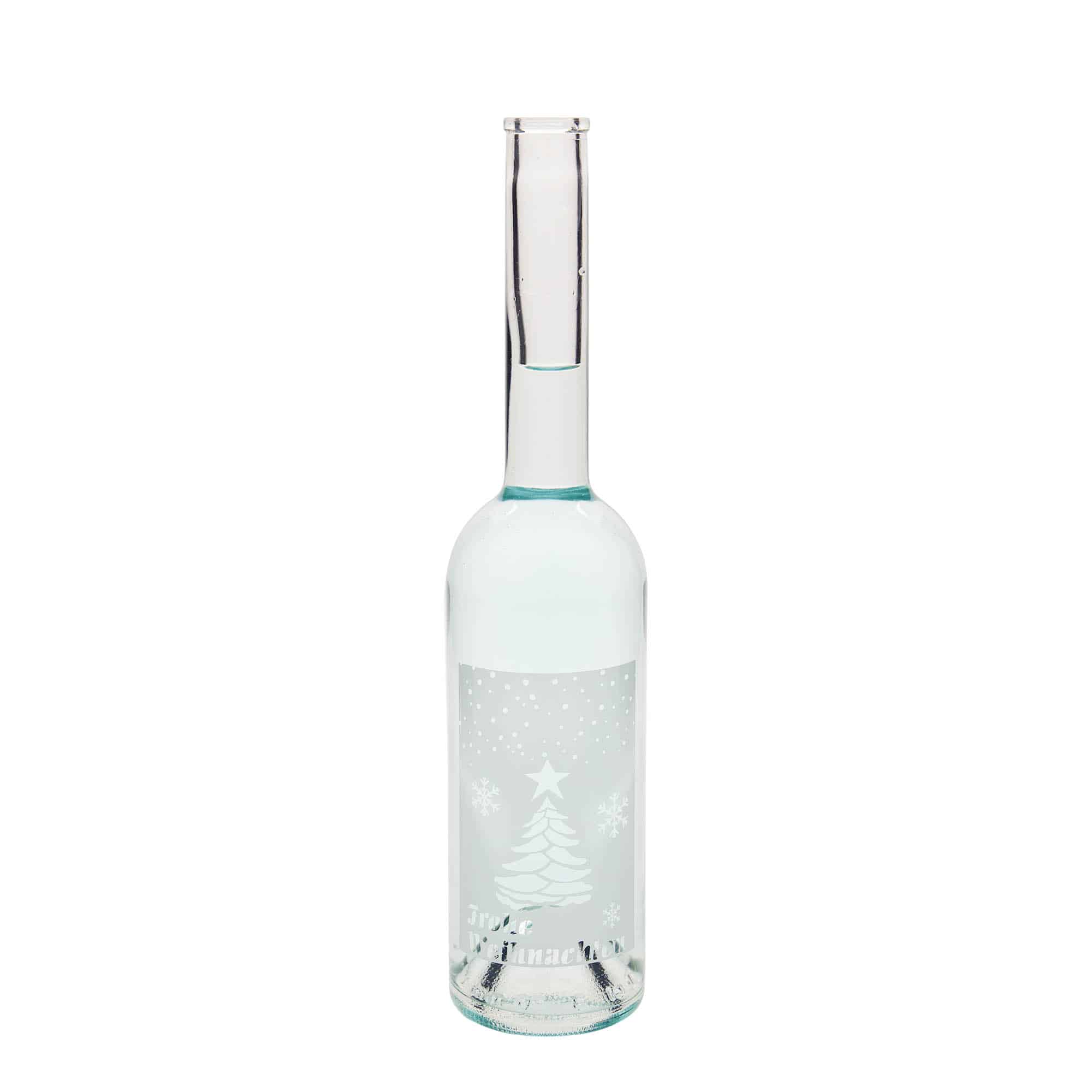 Botella de vidrio 'Opera' de 500 ml, motivo: Navidades blancas, boca: corcho