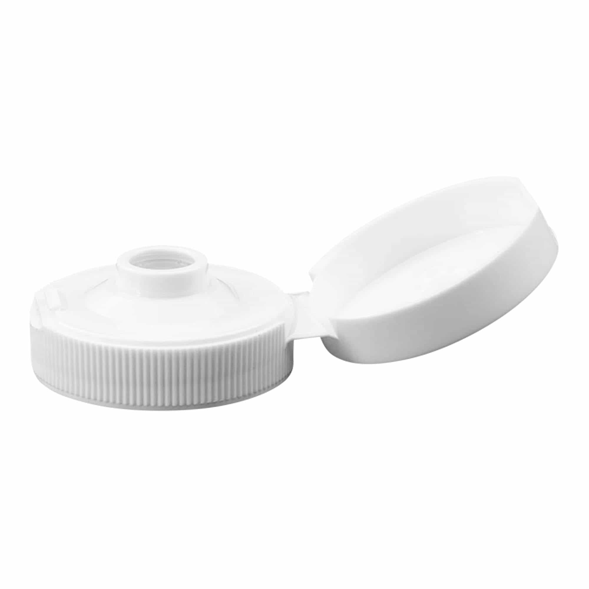 Tapón de rosca con bisagra, plástico de PP, blanco, para boca: GPI 38/400