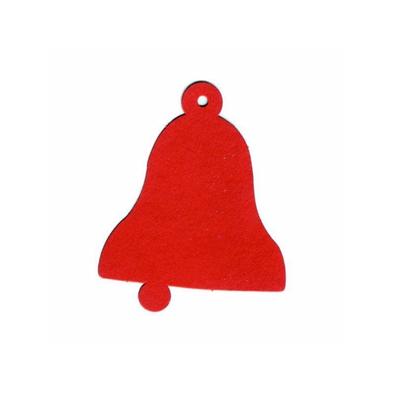 Etiqueta colgante con forma de campana, roja