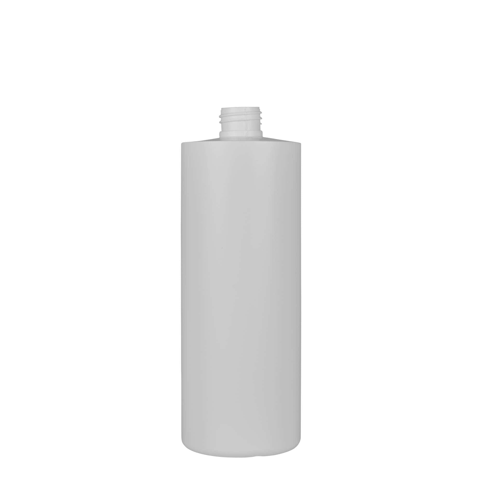 Botella de plástico 'Pipe' de 500 ml, Green HDPE, blanco, boca: GPI 24/410