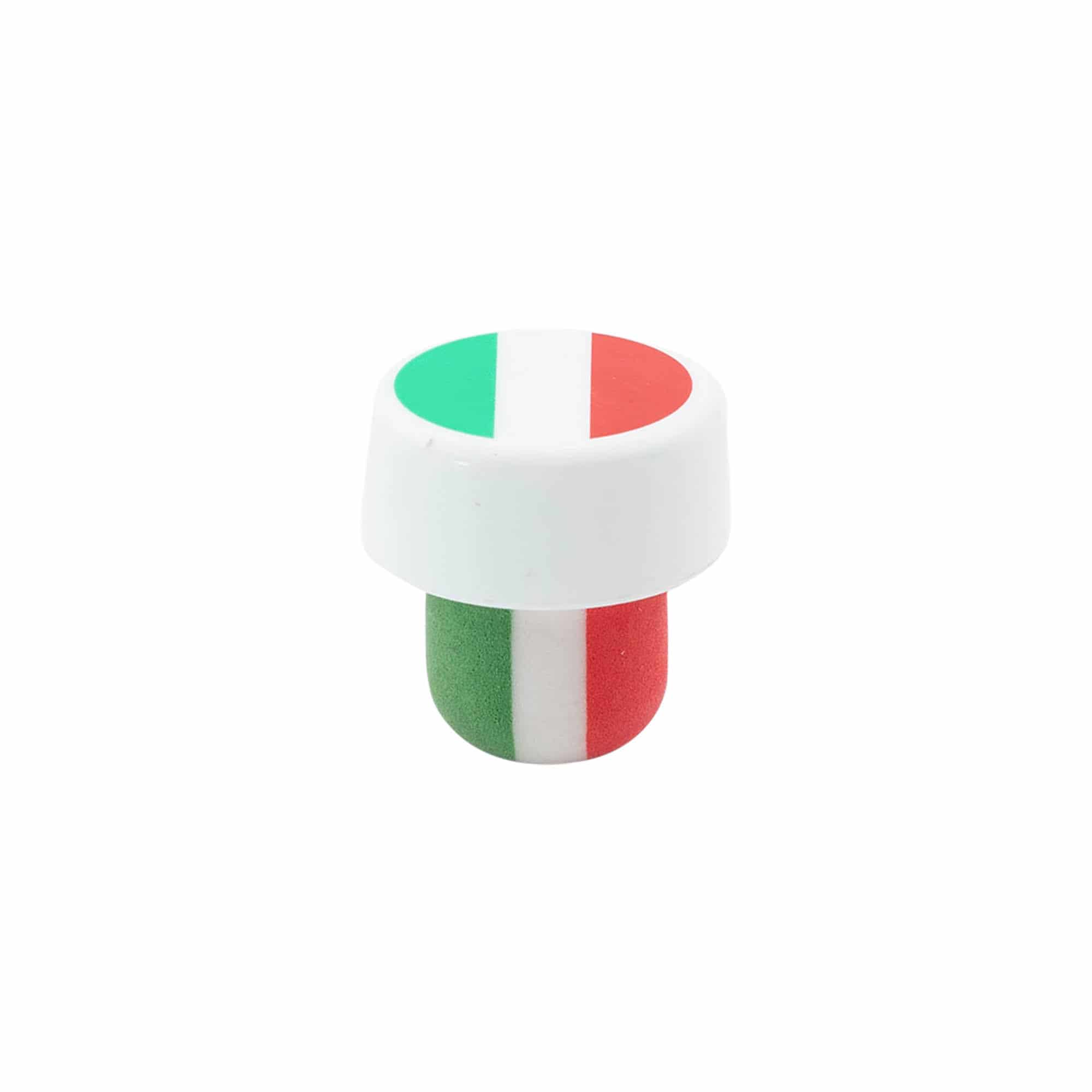 Corcho con cabeza 'Italia' de 19 mm, plástico, multicolor, para boca: corcho