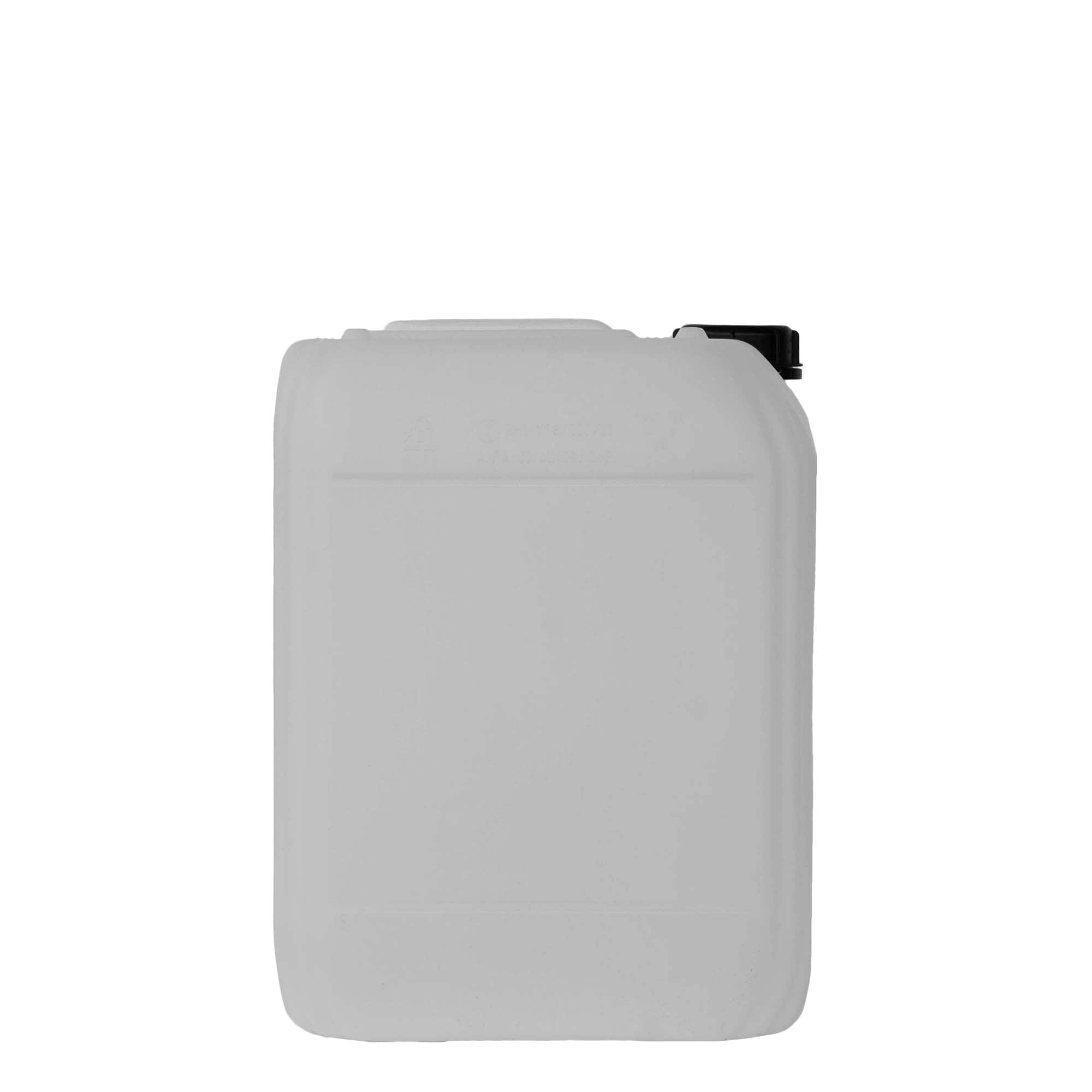 Garrafa de 20 l, rectangular, plástico de HDPE, natural, boca: ND 60