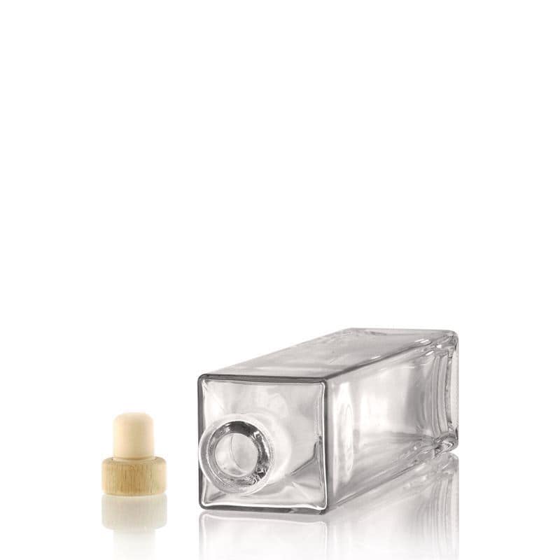 Botella de vidrio 'Rafaello' de 500 ml, cuadrada, boca: corcho