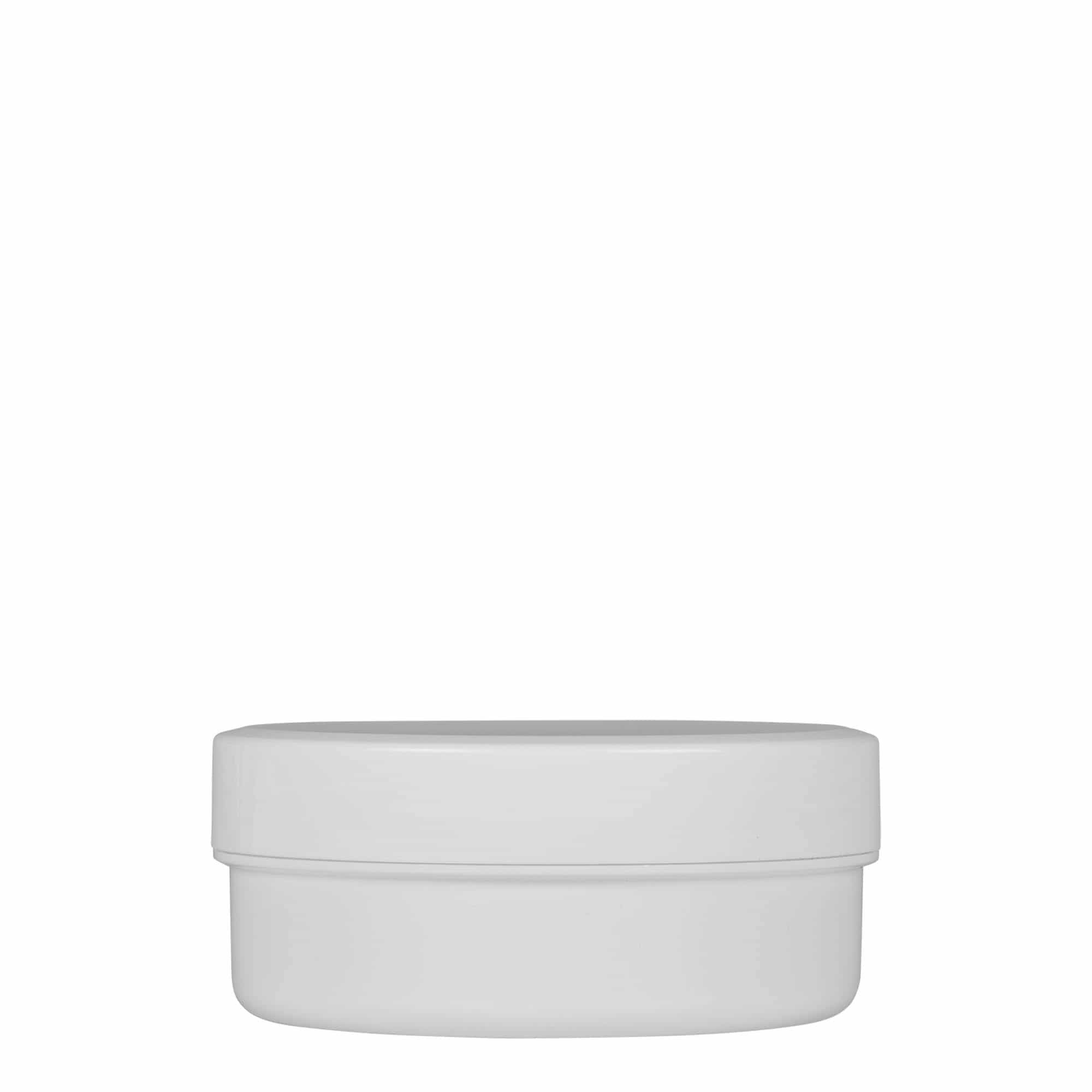 Bote de plástico 'White Line' de 125 ml, PP, blanco, boca: tapón de rosca