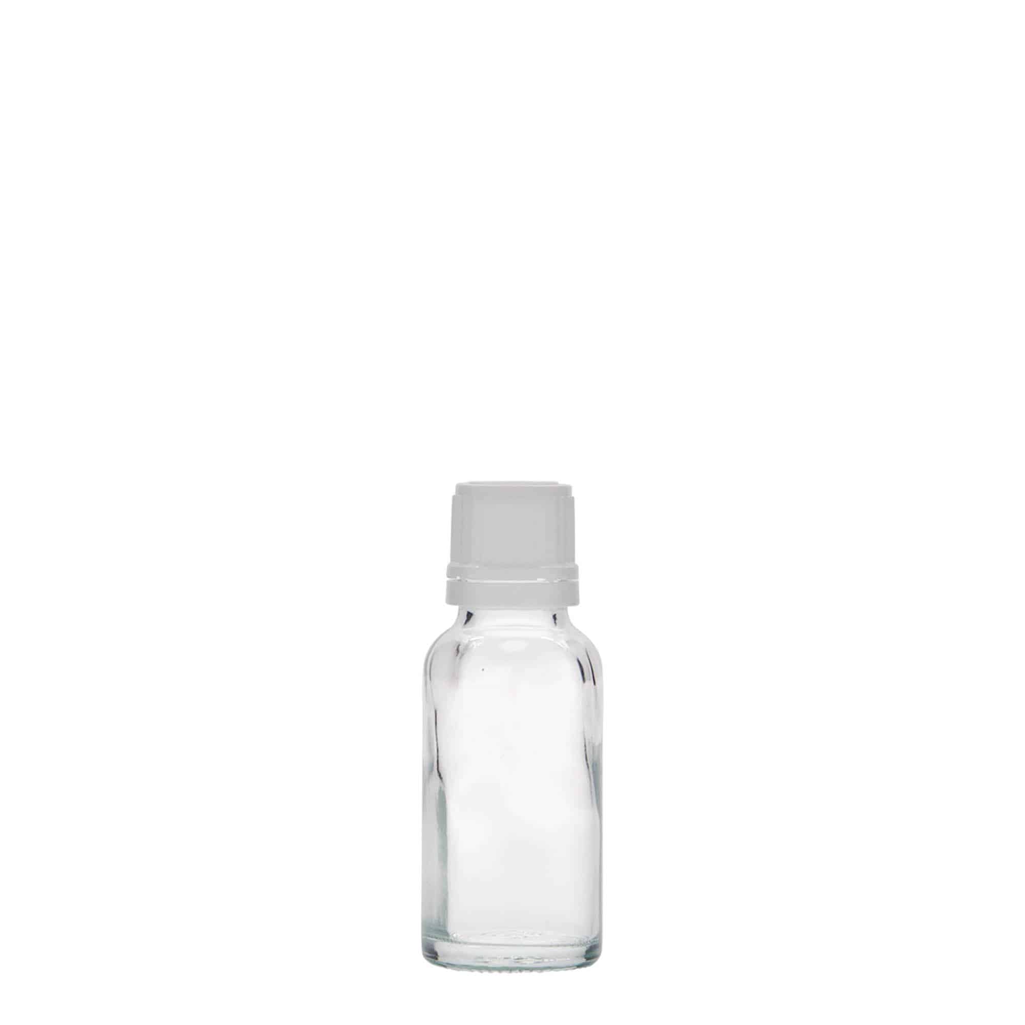 Frasco de medicamentos de 20 ml, vidrio, boca: DIN 18