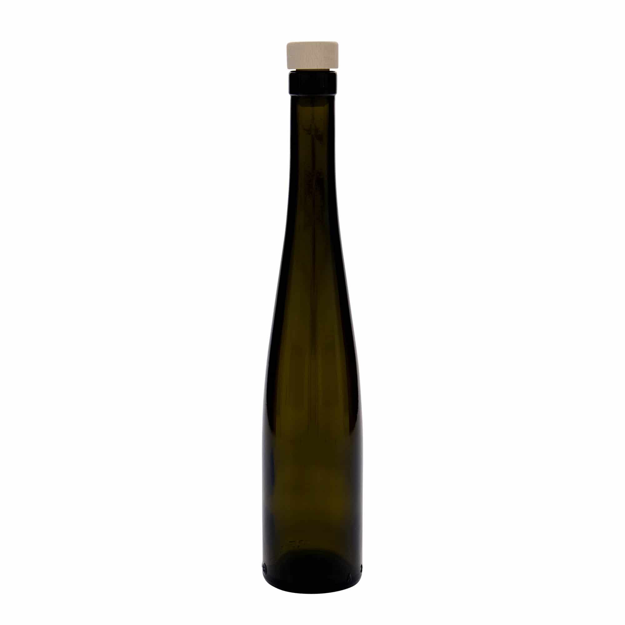 Botella de vidrio 'Weinschlegel' de 375 ml, verde antiguo, boca: corcho