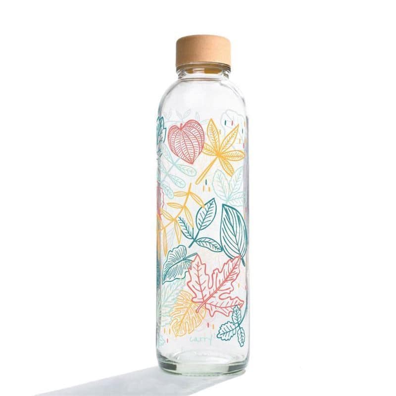 Botella de agua 'CARRY Bottle' de 700 ml, motivo: Falling Leaves, boca: tapón de rosca