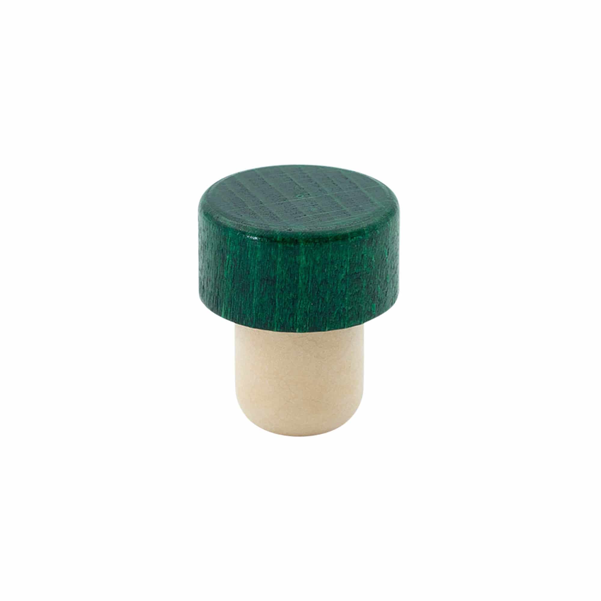 Corcho con cabeza de 19 mm, madera, verde, para boca: corcho