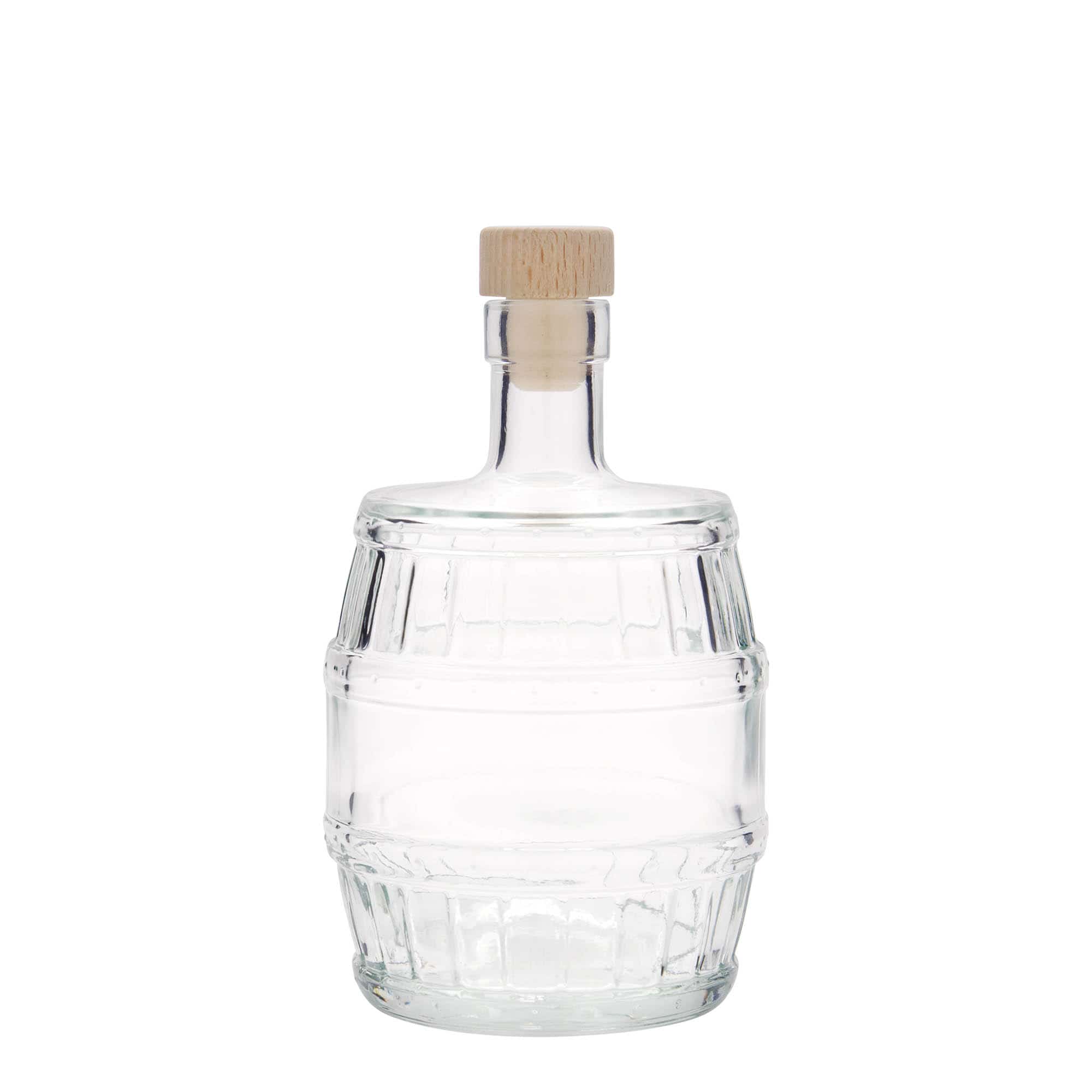 Botella de vidrio 'Barril' de 500 ml, boca: corcho