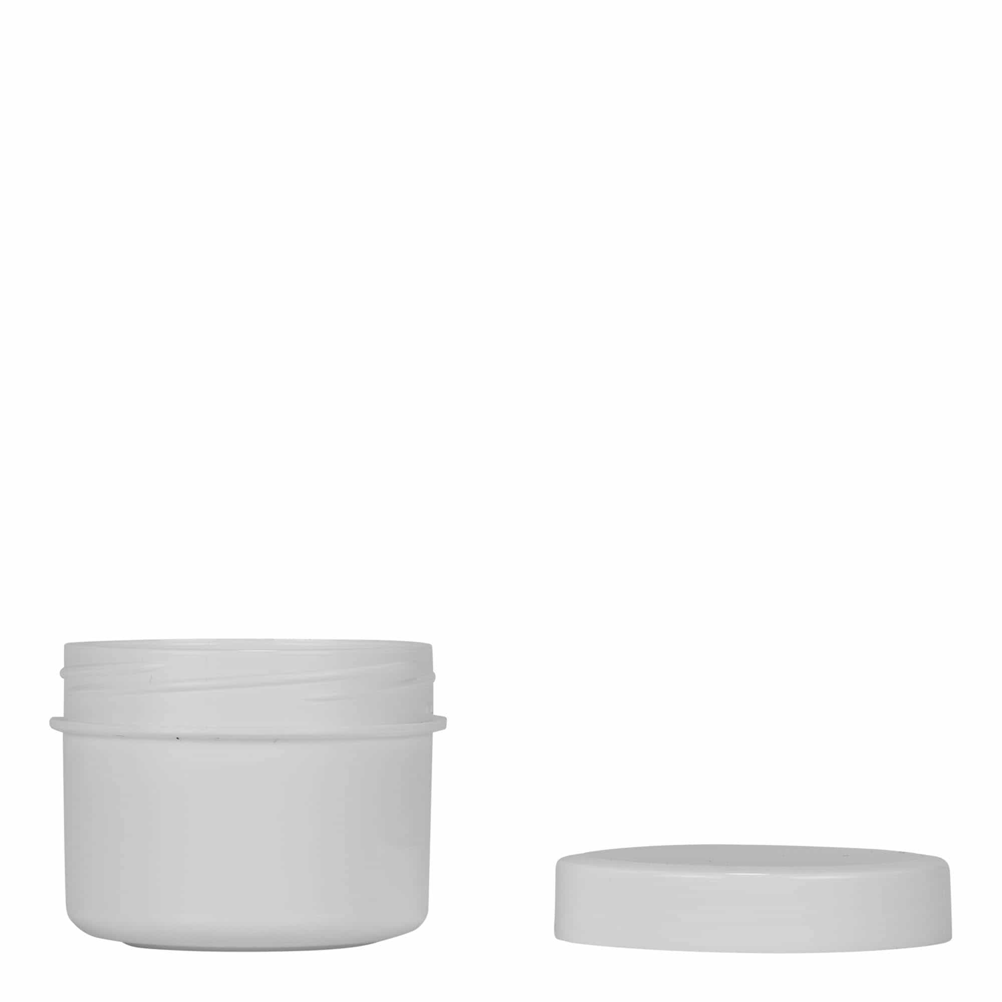 Bote de plástico 'White Line' de 35 ml, PP, blanco, boca: tapón de rosca